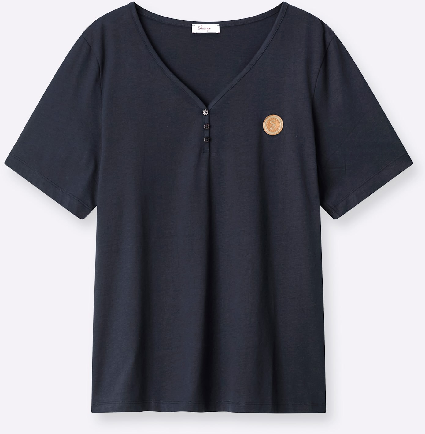 Sheego V-Shirt »Kurzarm-Shirt« 1