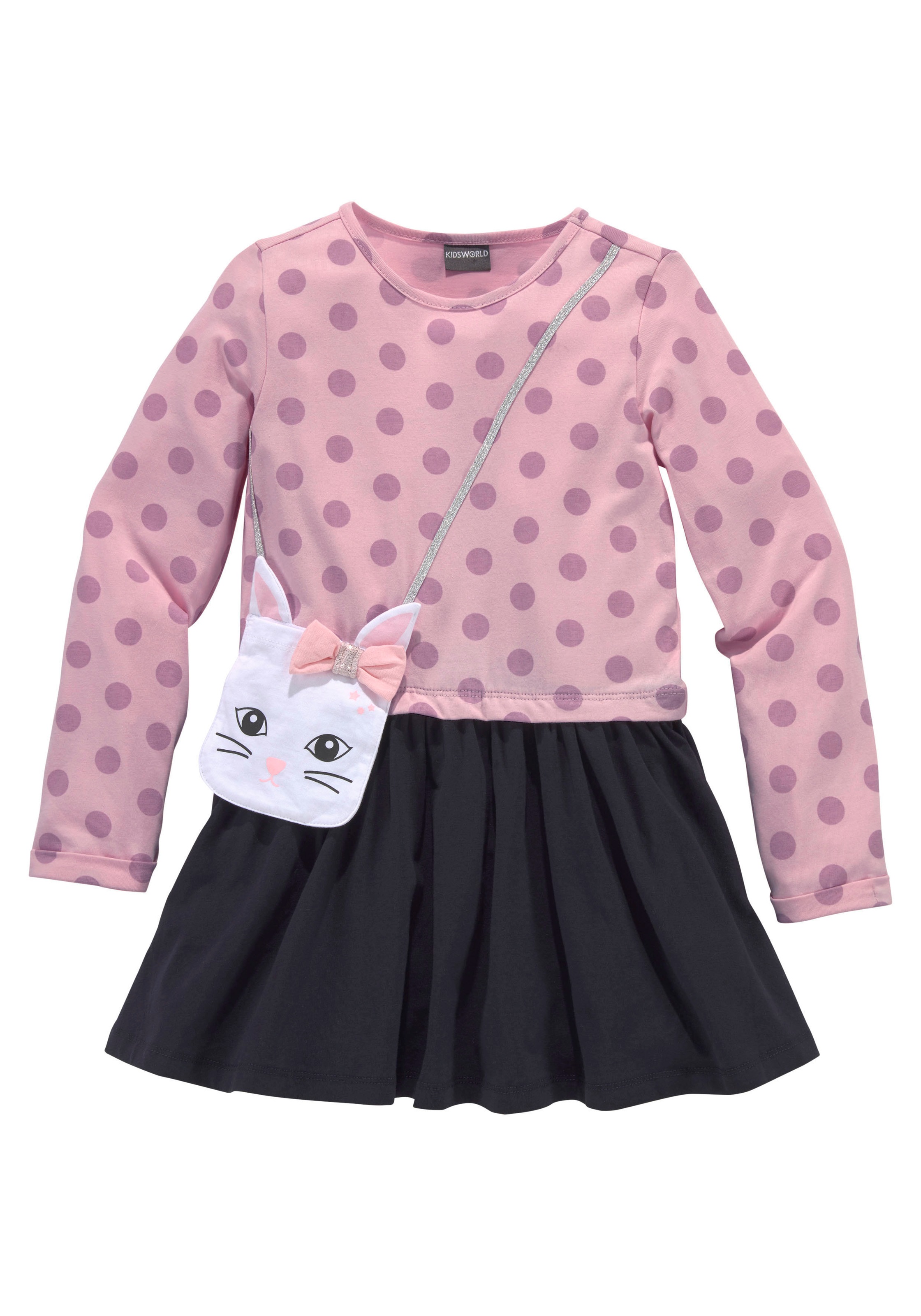 Image of KIDSWORLD Jerseykleid, mit appliziertem Glitzerband und kleiner Tasche bei Ackermann Versand Schweiz