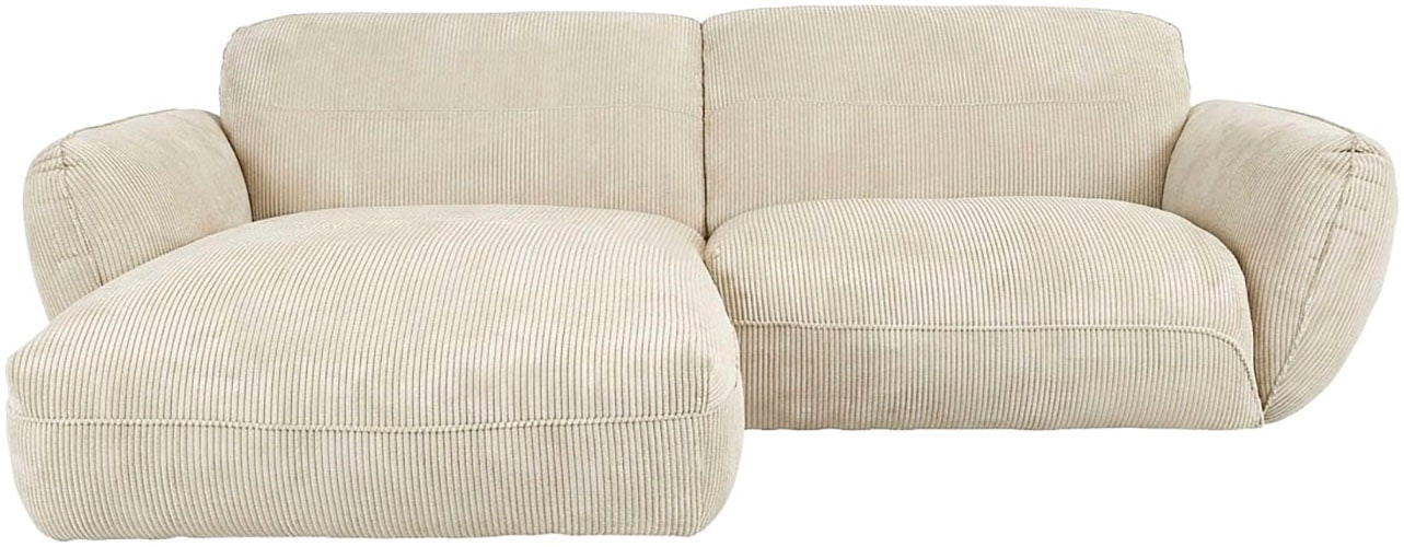 TRENDMANUFAKTUR Ecksofa »Be Chilled, modernes Lounge-Design mit stilvoller Kedernaht« mit softem Sitzkomfort, in hochwertigem Cord mit weicher Haptik