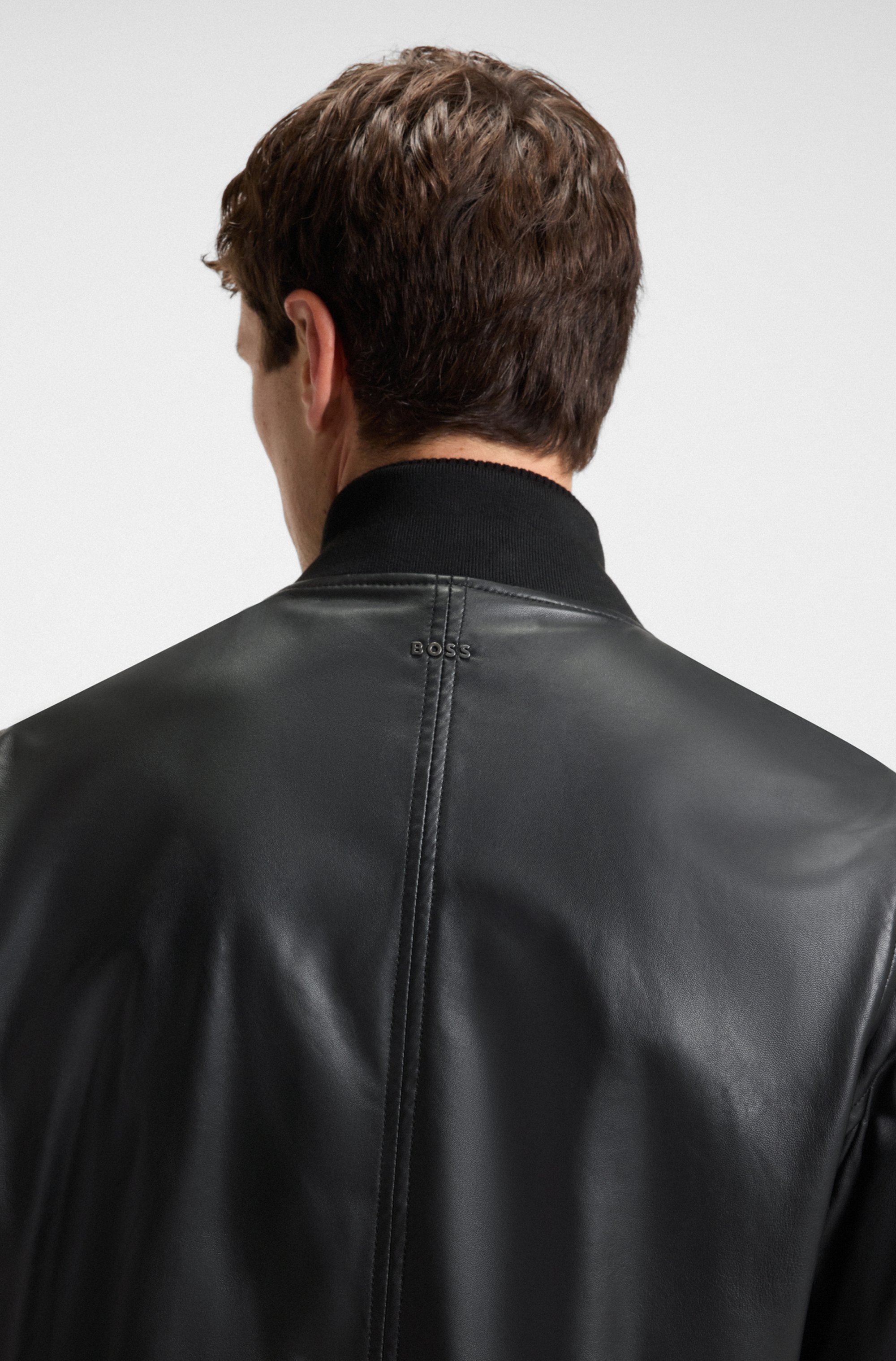 BOSS ORANGE Veste en cuir »Jobrice« regular fit, weiches Material