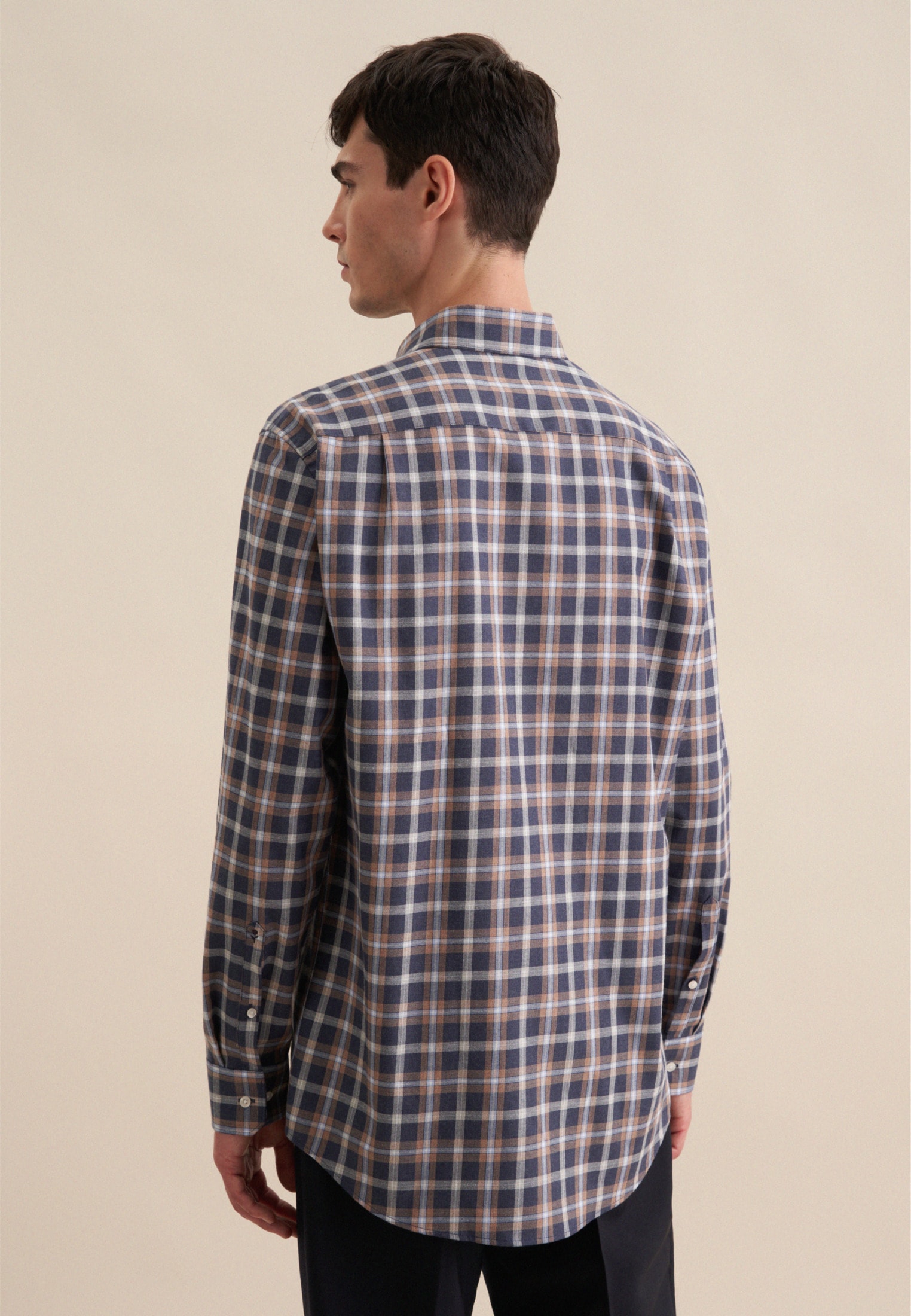 seidensticker Flanellhemd »Comfort«, Comfort Langarm Button-Down-Kragen Karo