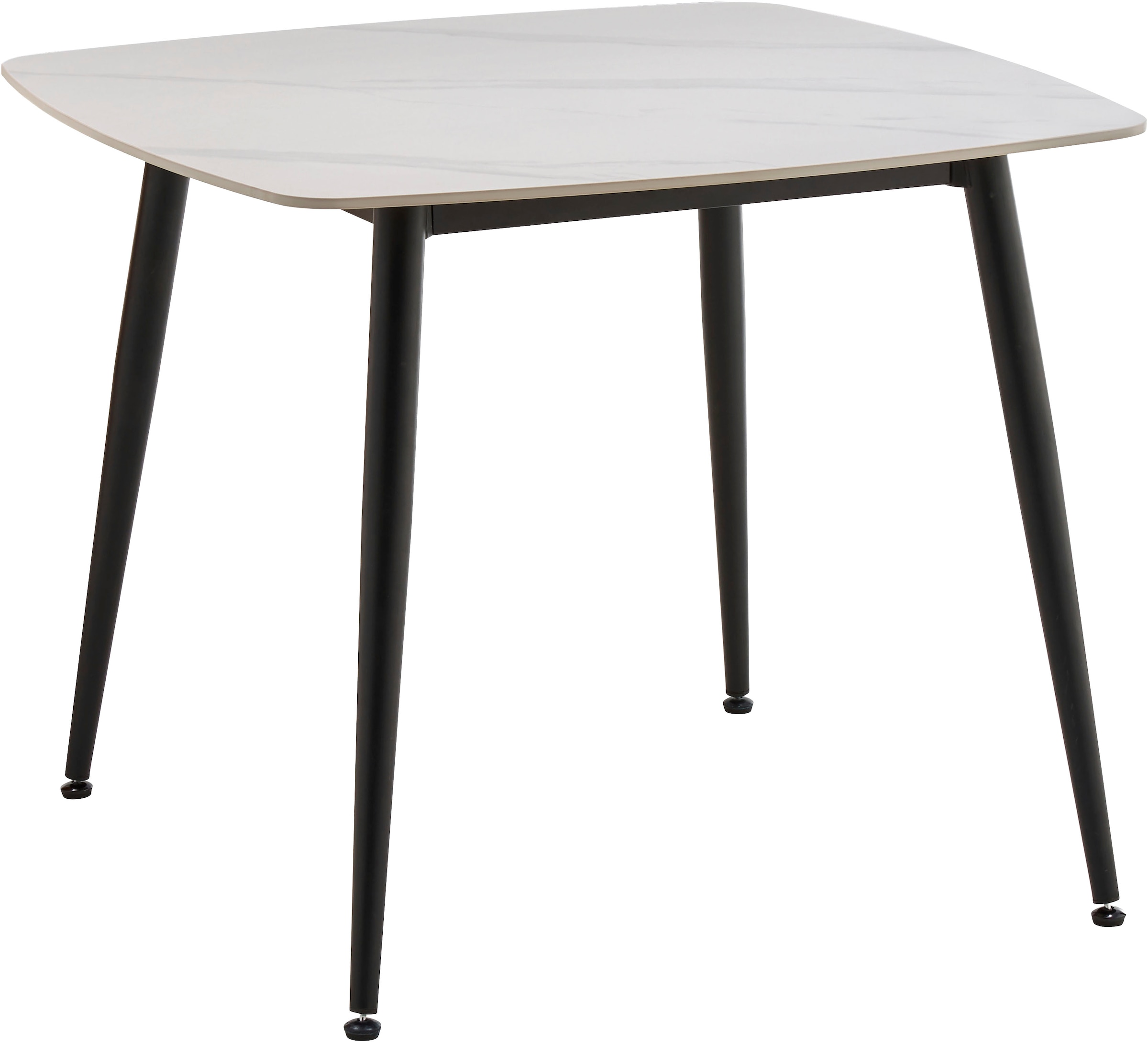 GOODproduct Ensemble de salle à manger »Nora, Set, 5-tlg« Ensemble, 5 tlg. avec 4 chaises confortables, table à manger en pierre frittée aspect céramique