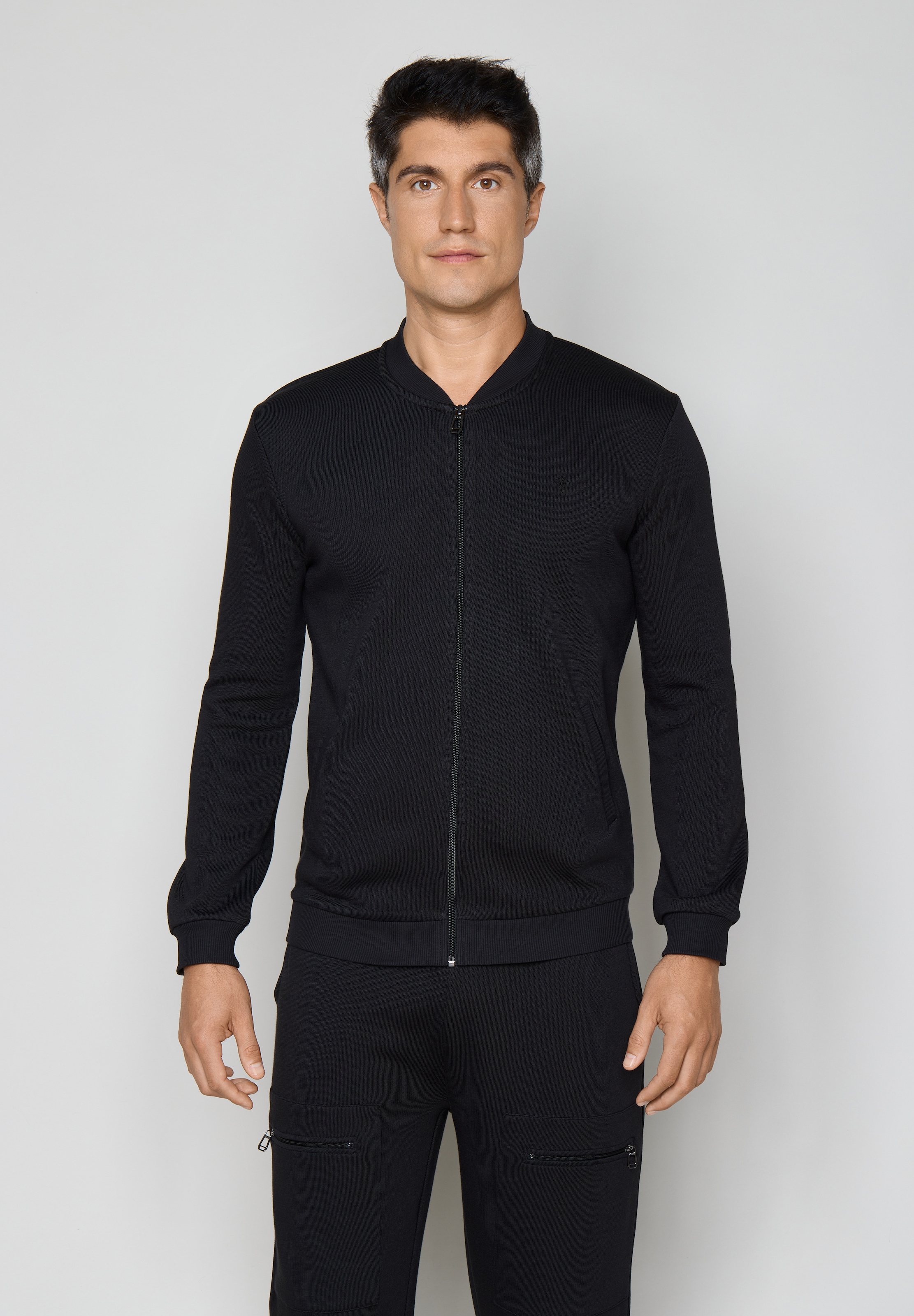 Image of JOOP Sweatjacke "Mix & Match (Dynamic Interlock)" für Homewear, aus Baumwollmischung, mit Reissverschluss
