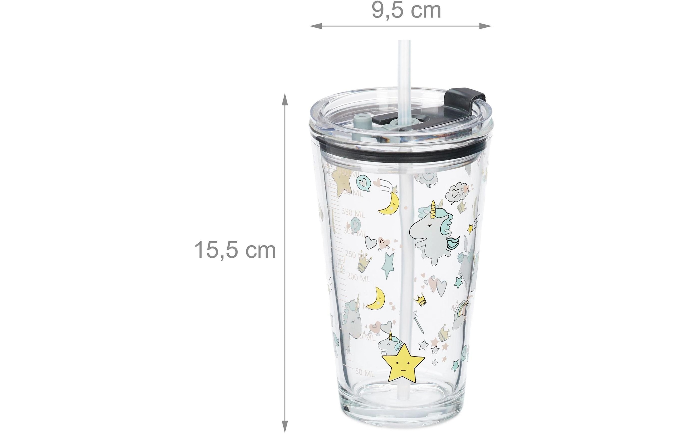 relaxdays Kinderbecher »Einhorn 4 Stück 450 ml«