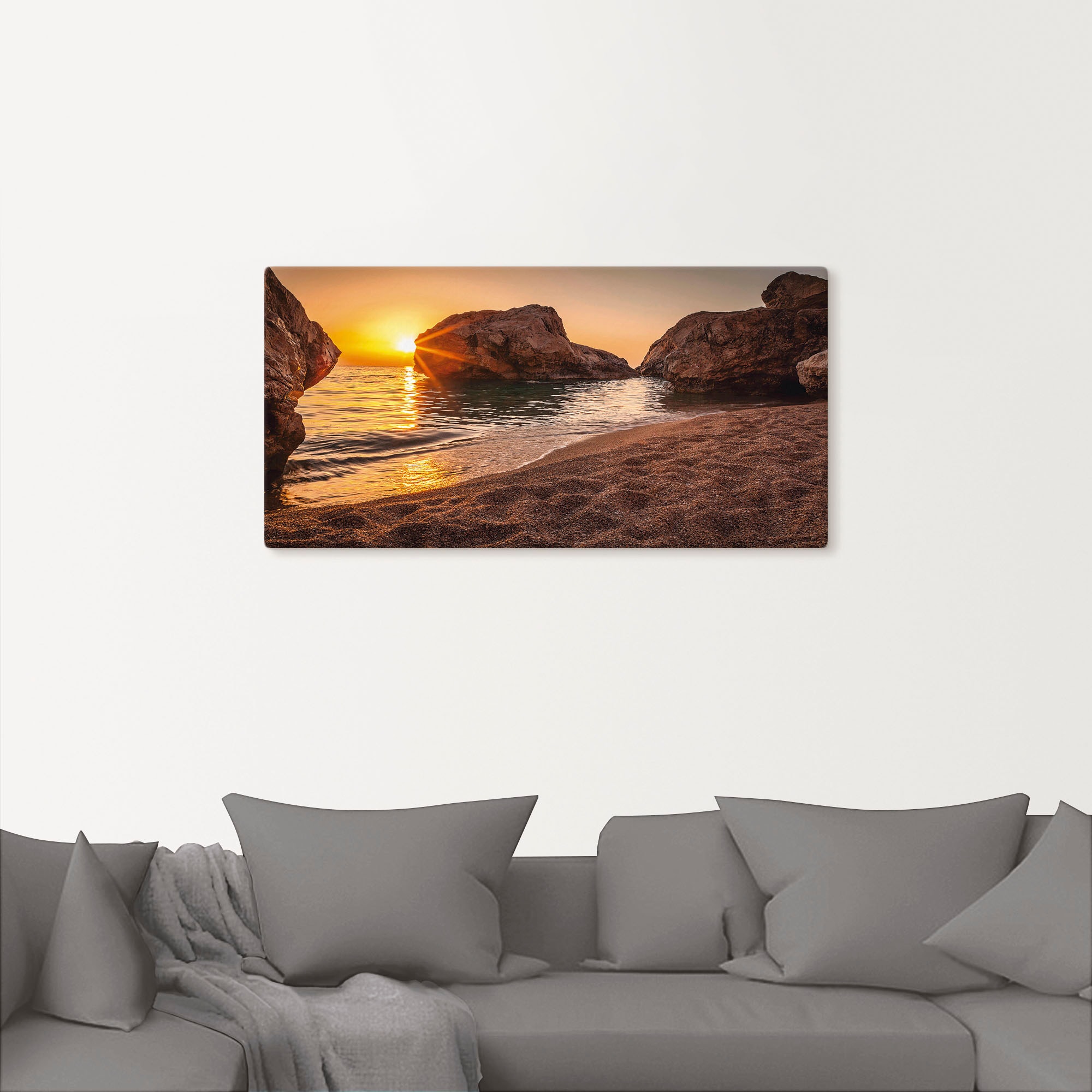 Artland Wandbild »Sonnenuntergang und Strand« Strand 1 Stk. tlg. als Alubild, Leinwandbild in verschied. Grössen