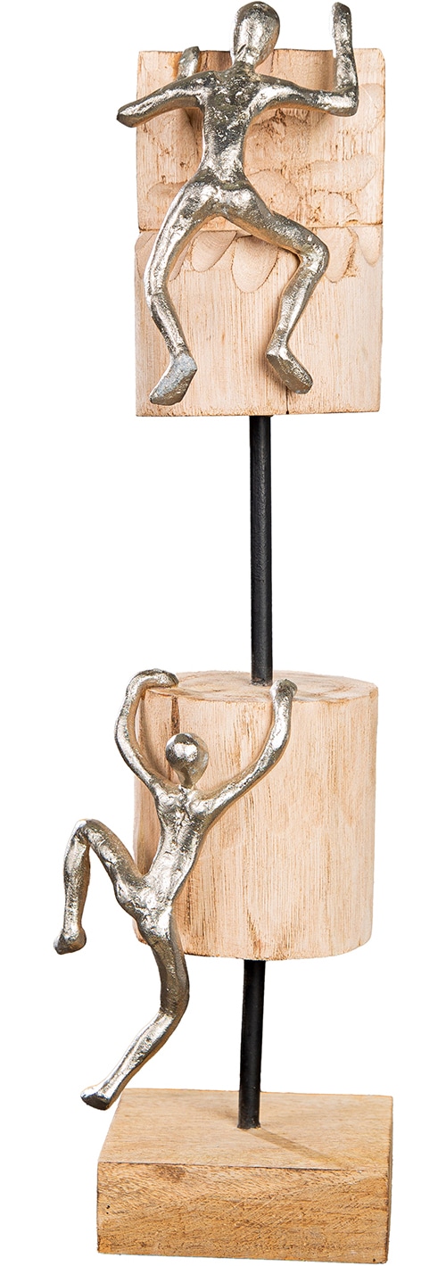 Image of GILDE Skulptur "Skulptur Person; rund Climbing naturfarben" Motiv Kletterer Wanddeko moderne Skulptur Erfolgssymbol