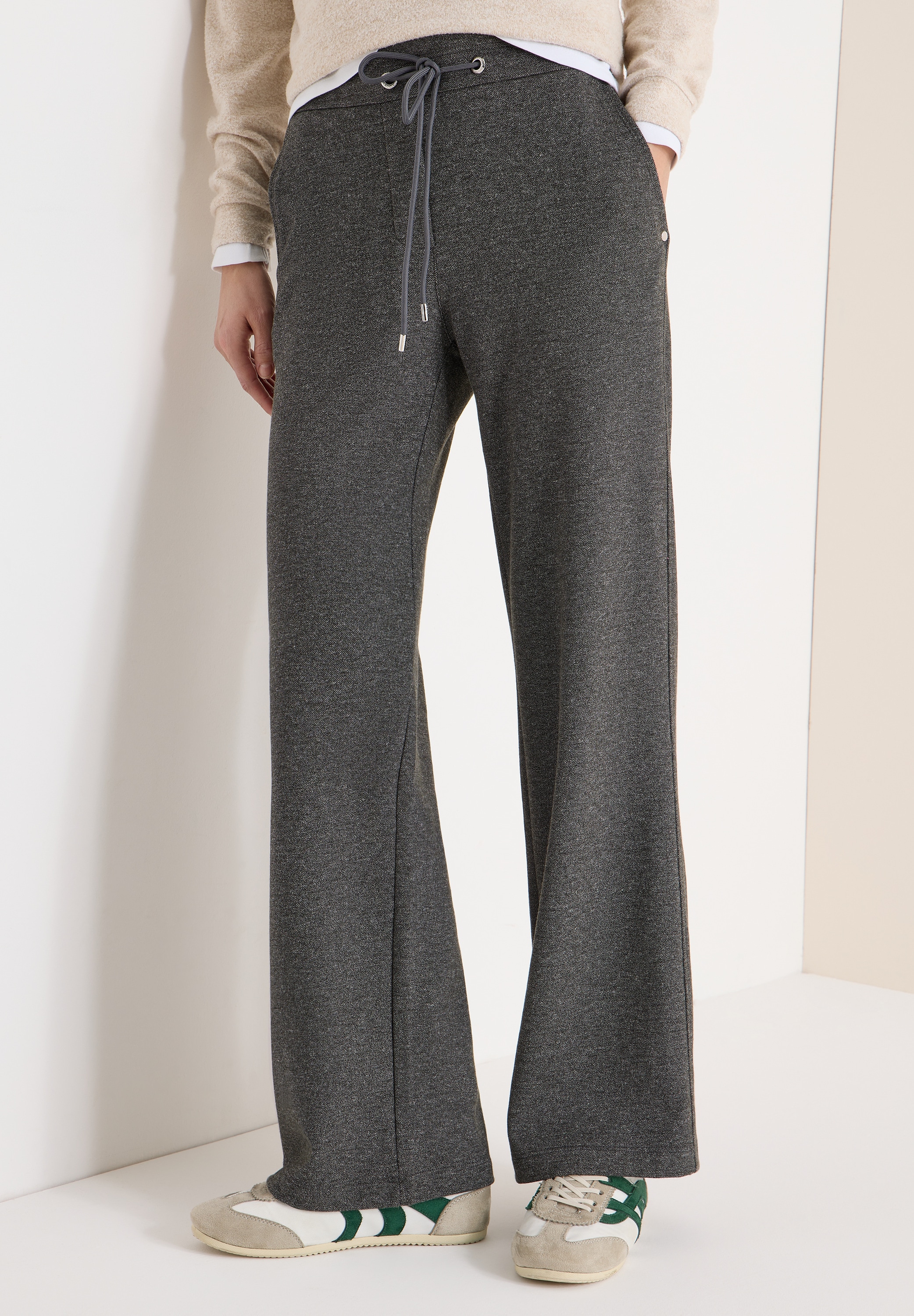 Image of Cecil Stoffhose "Style NEELE" Two-Tone Melange Hose mit Kordelzug