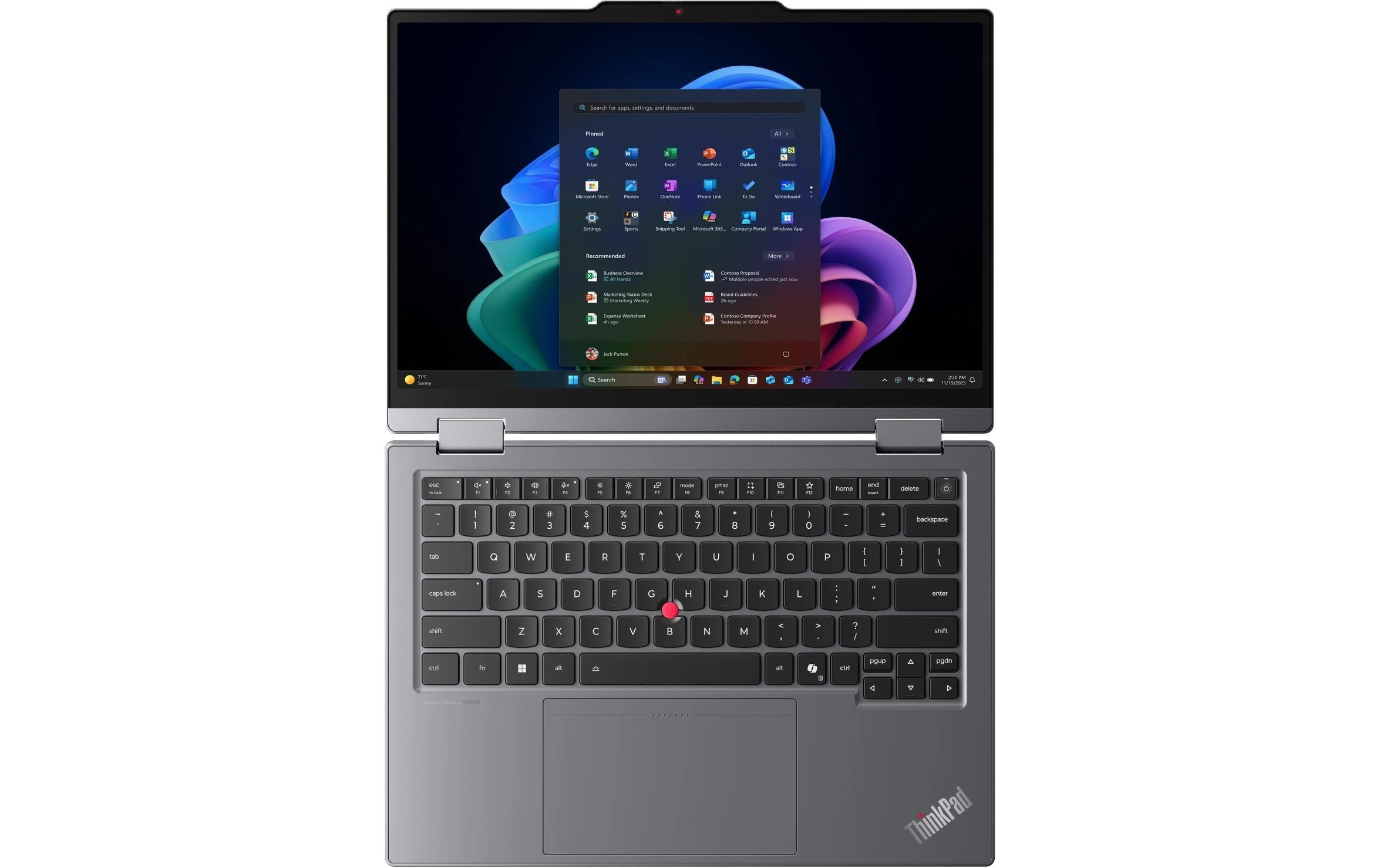 Image of Lenovo Business-Notebook "ThinkPad X1 2-in-1 Gen 11 Aura Edition Copilot+ PC" / 14 ″ Intel Core Ultra 7 Integrierte NPU (Neural Processing Unit)