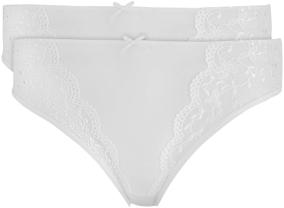 Image of Nina Von C. Jazz-Pants Slips ""Silver Edition"" 2er Pack, eng, elastisch, bequem, feminin, mit Spitze, mit Schleife