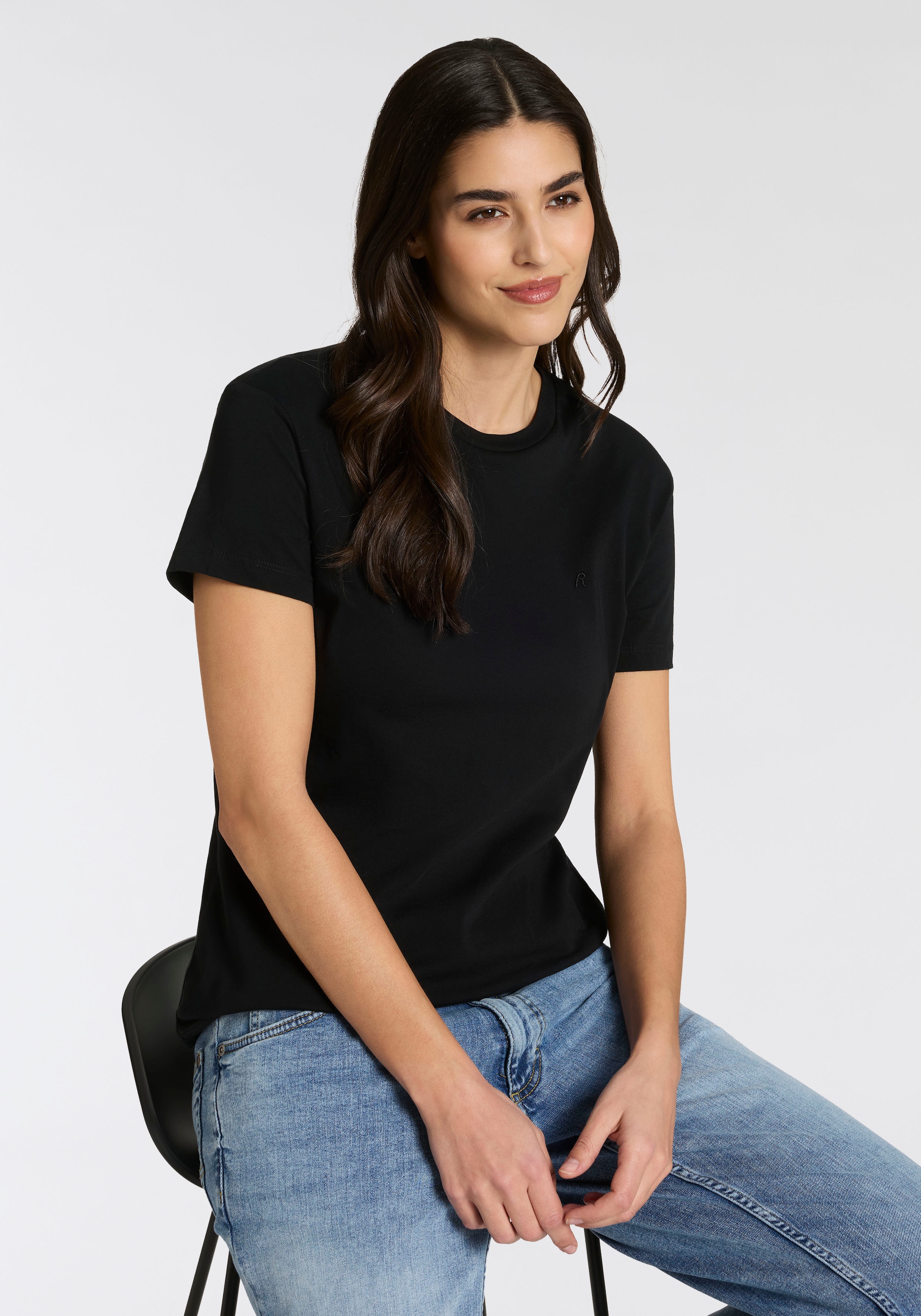 Replay T-shirt col rond, coton pur