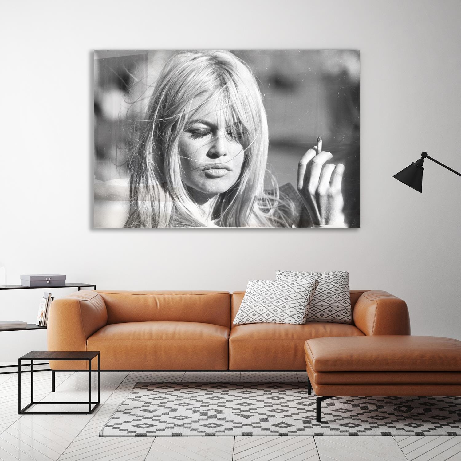 Image of queence Acrylglasbild "Brigitte Bardot" Film Filmfiguren Filmszene Foto Frau Portrait Schwarz-Weiss Stars Fine Art-Print in Galeriequalität