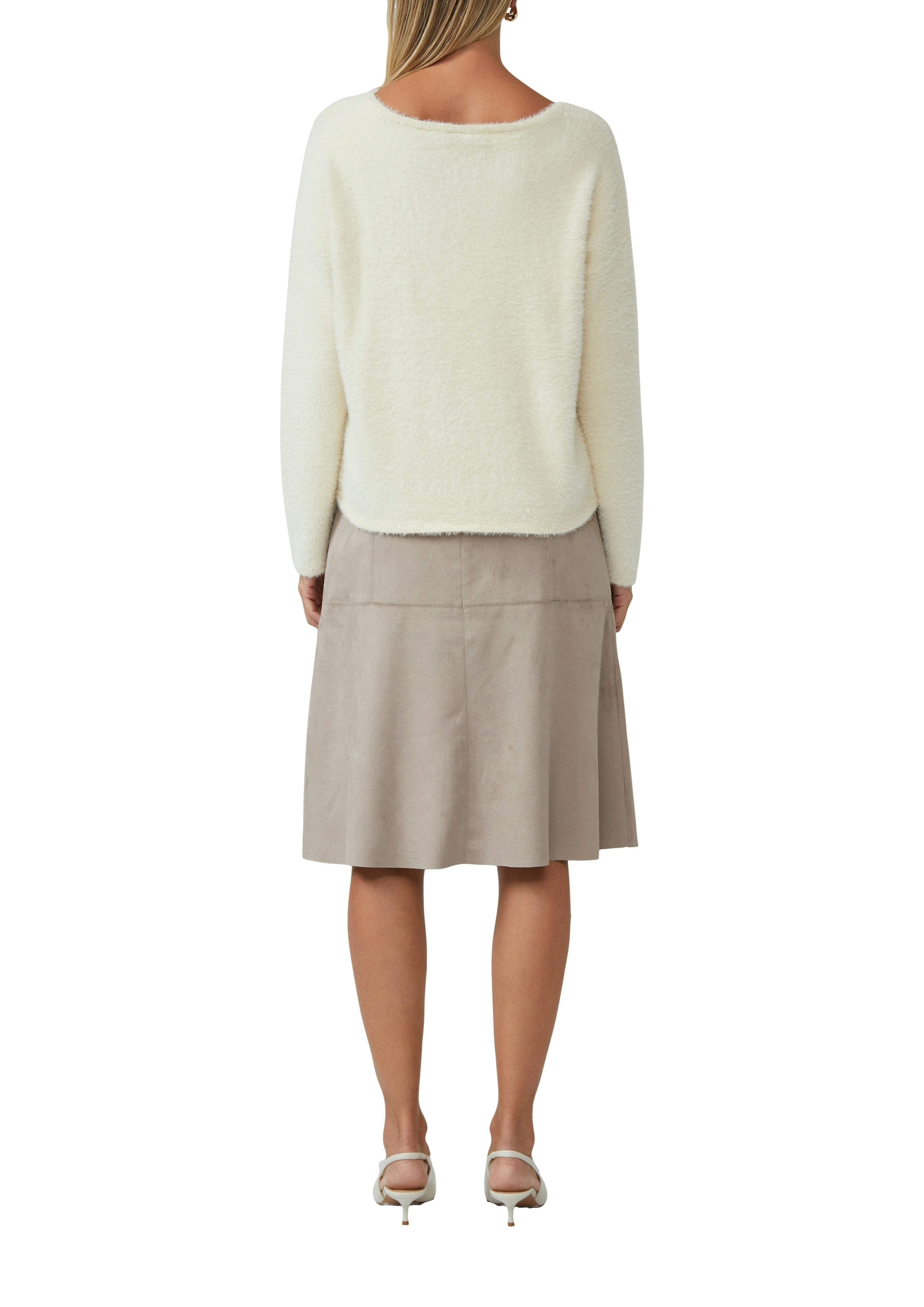 s.Oliver BLACK LABEL Pull en tricot duveteux, avec encolure bateau