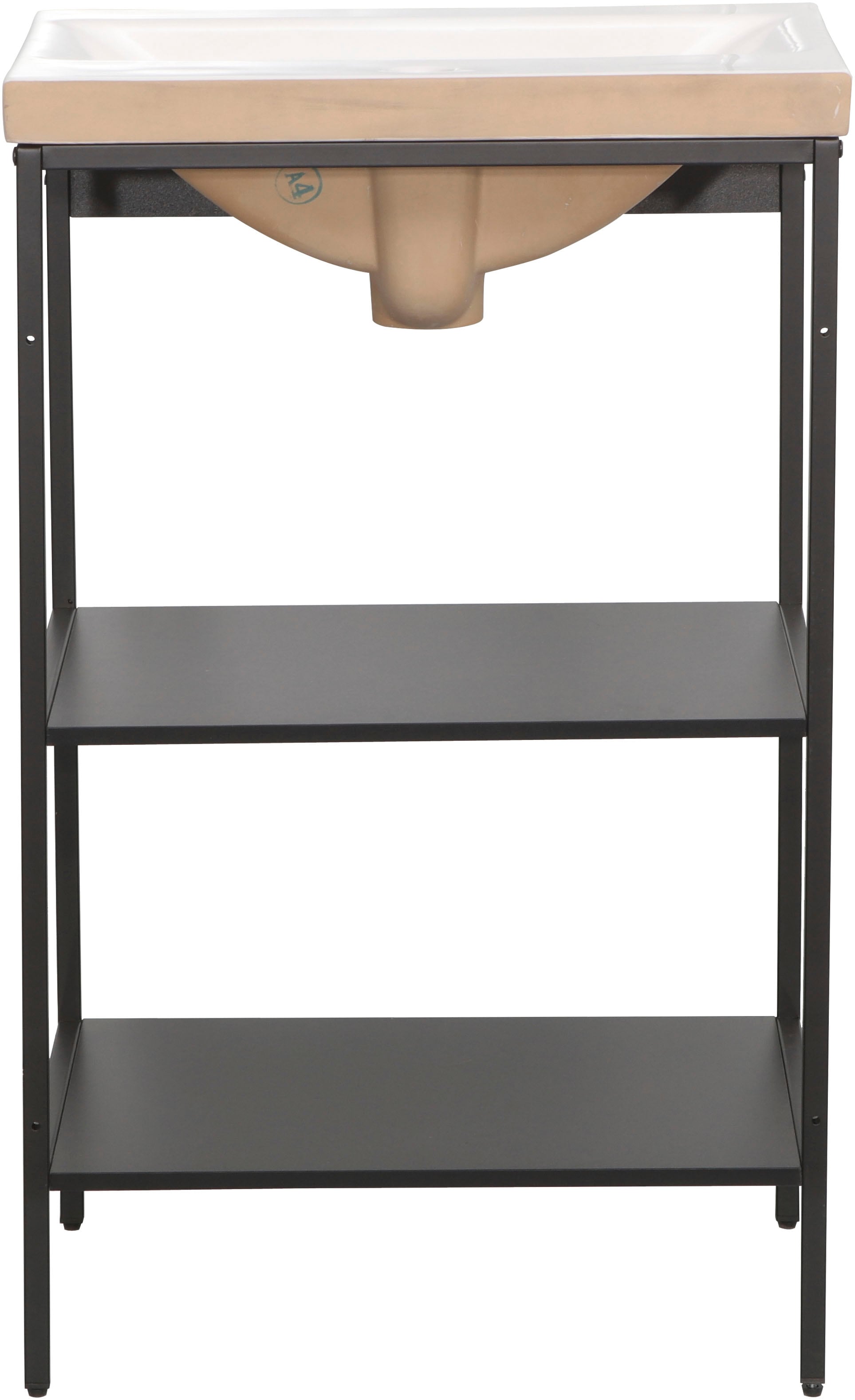 welltime Waschbeckenunterschrank »Lodi« 2 Stk. tlg. Waschbeckenregal mit Metallrahmen - (B/T/H) 52 / 40 / 83 cm