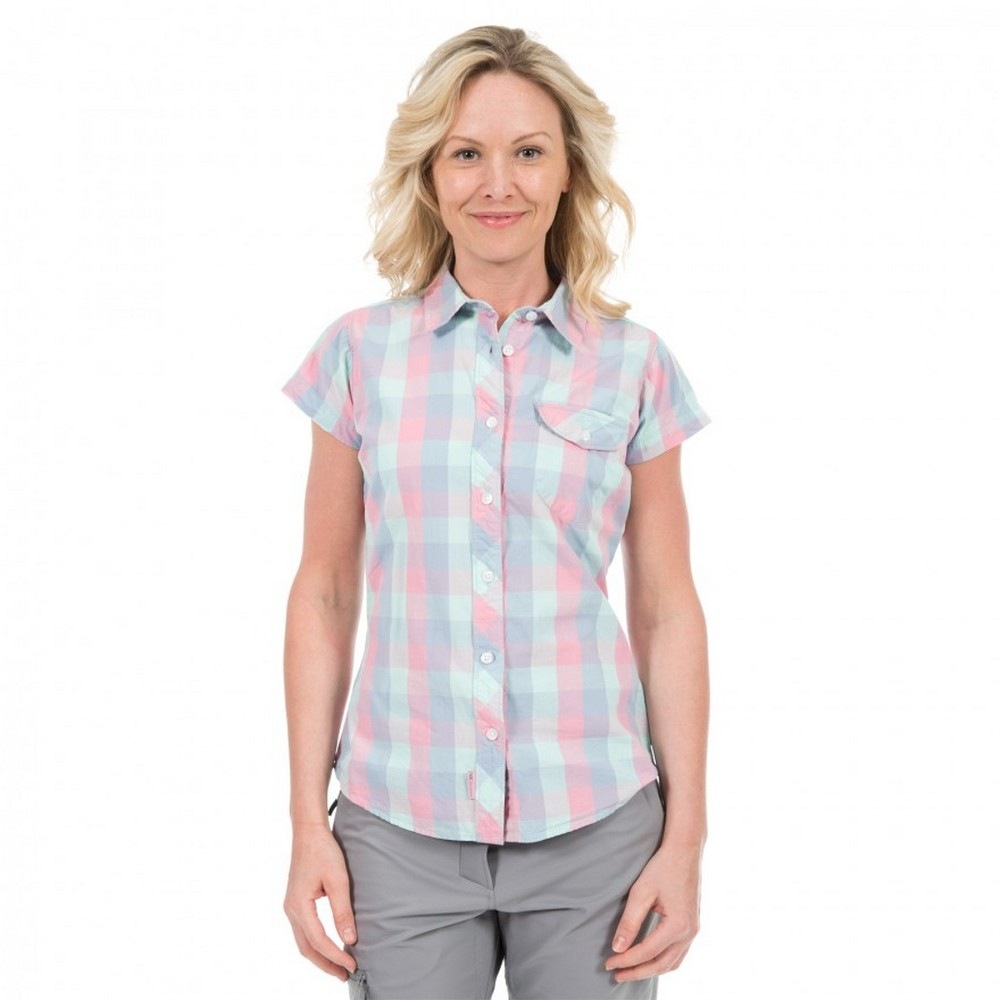 Kurzarmbluse »Damen Eriko Kurzarm-Hemd, kariert«