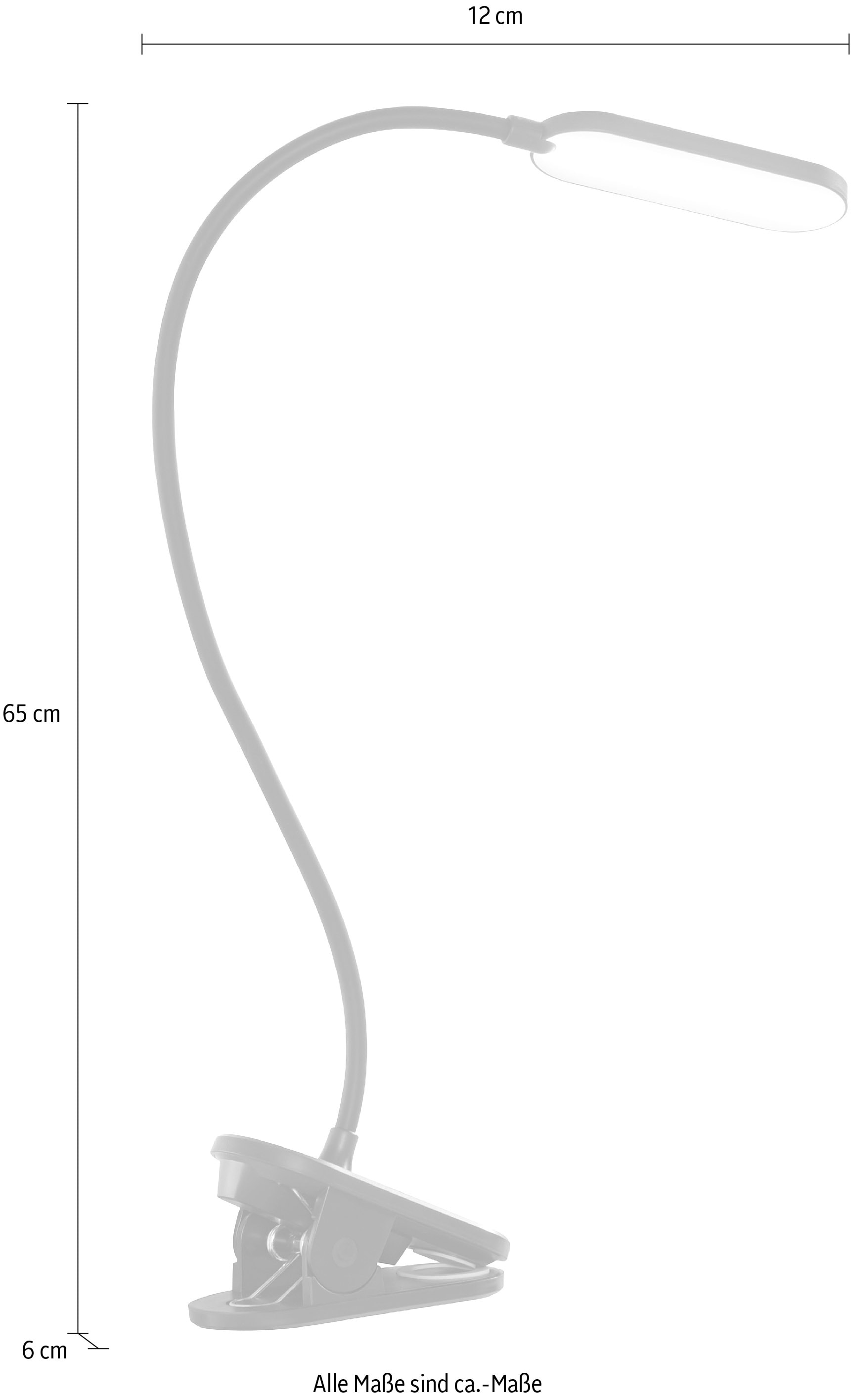 DOMO collection Klemmleuchte LED-Modul Kaltweiss mit USB-Lade- und Touchfunktion, dimmbar und verstellbar