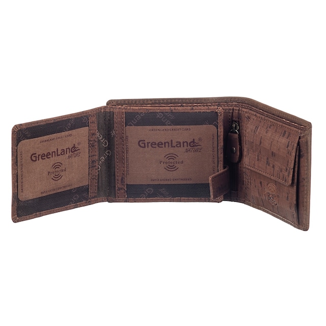 ♕ GreenLand Nature Geldbörse »NATURE leather-cork«, mit Sicherheitsschutz  versandkostenfrei bestellen