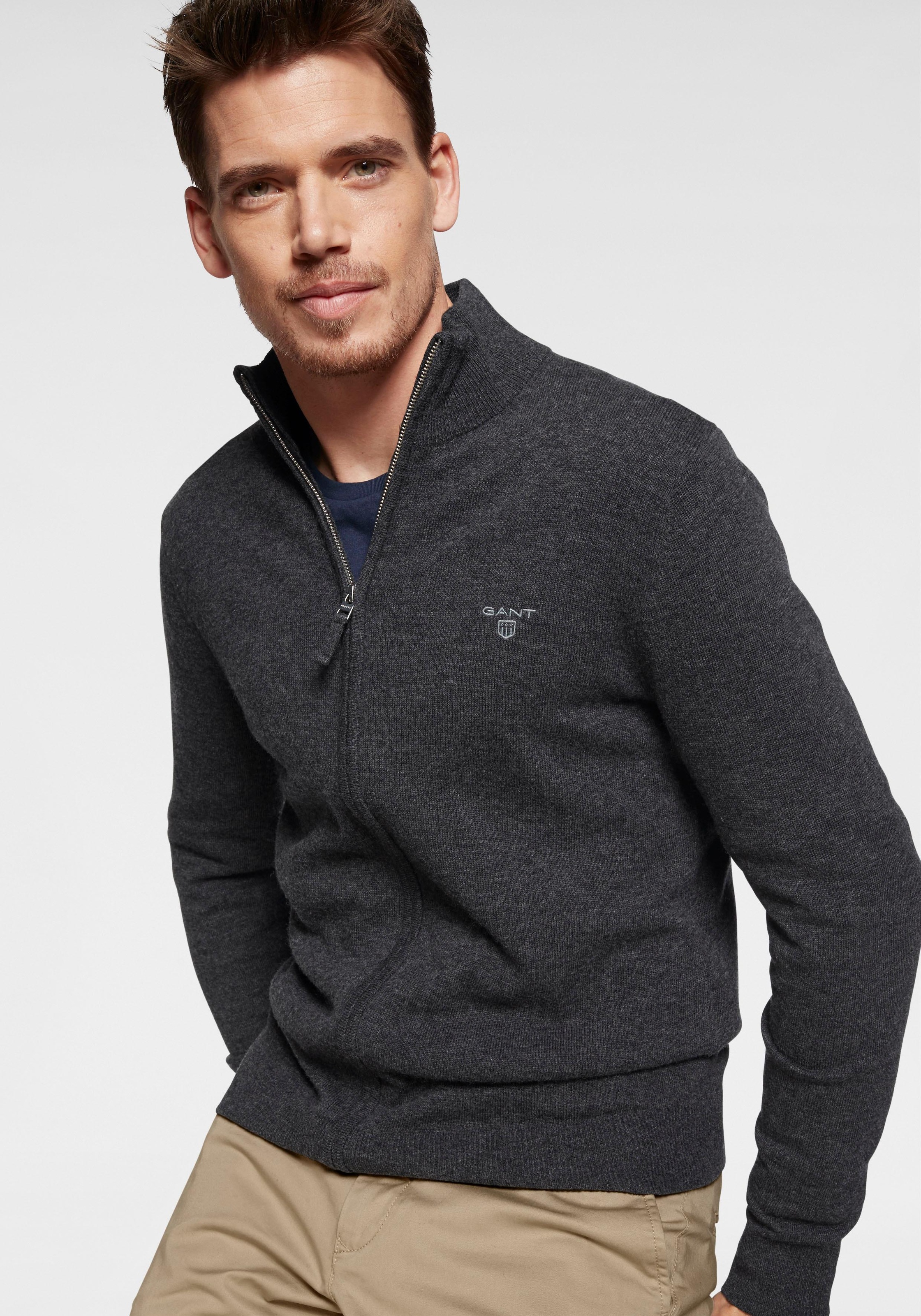 Image of Gant Strickjacke »EXTRAFINE LAMBSWOOL ZIP CARD«, hoher Kragen, durchgehend schliessbar bei Ackermann Versand Schweiz
