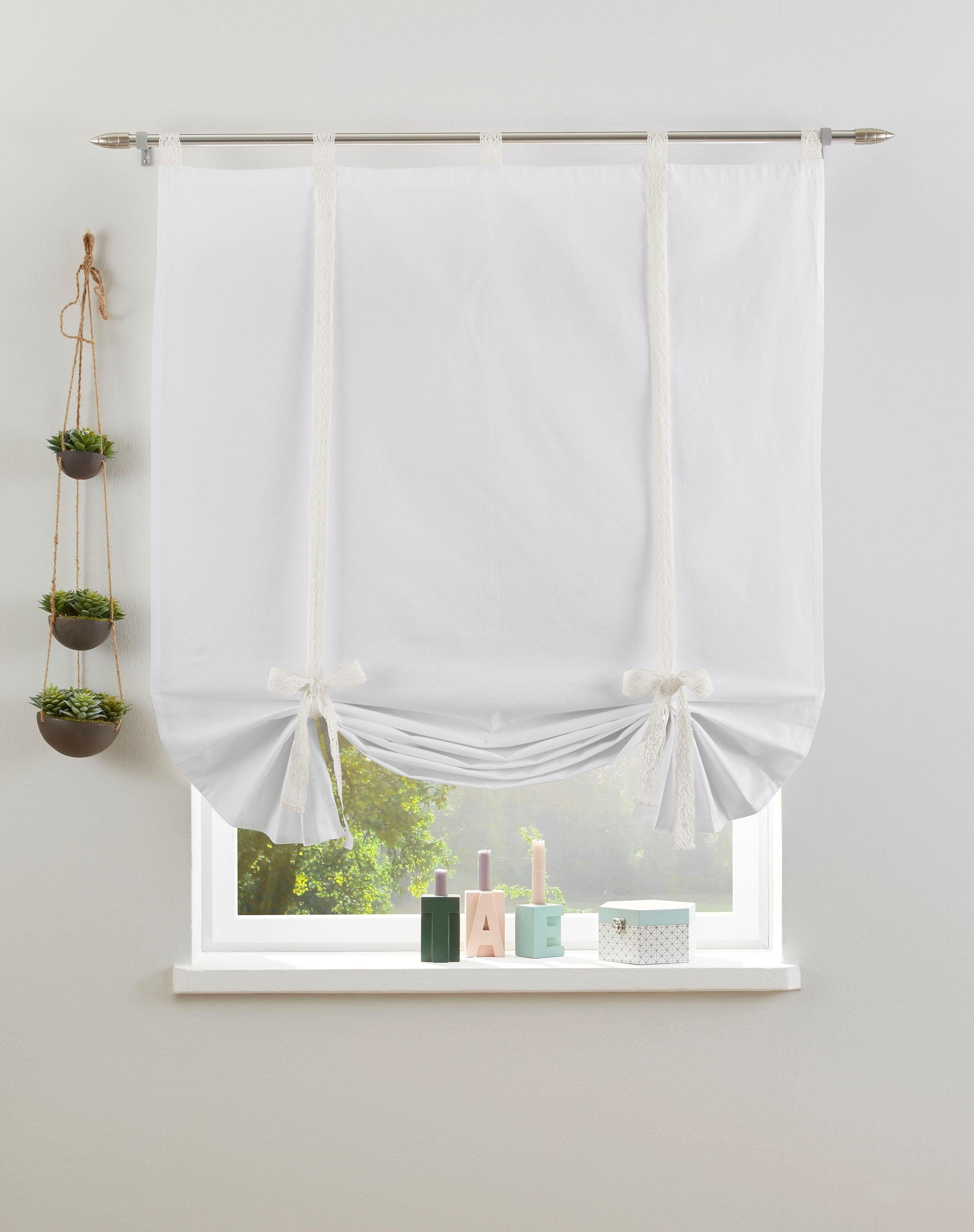 Image of Home affaire Bindegardine »Anita«, (1 St.), transparent, Bio Baumwolle, mit Häkelspitze bei Ackermann Versand Schweiz