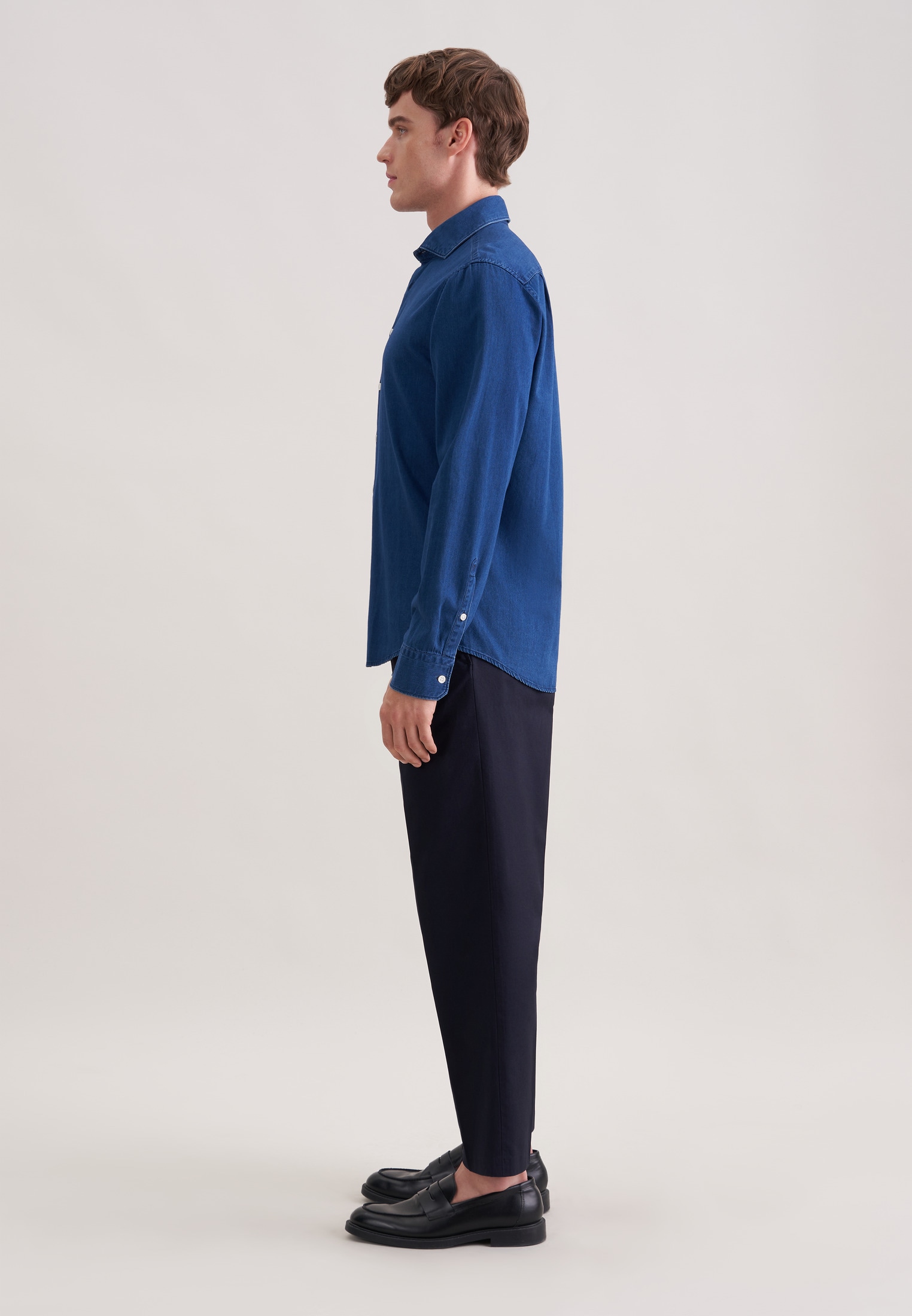 seidensticker Chemise en jean Regular 1/1 Kentkragen Denim