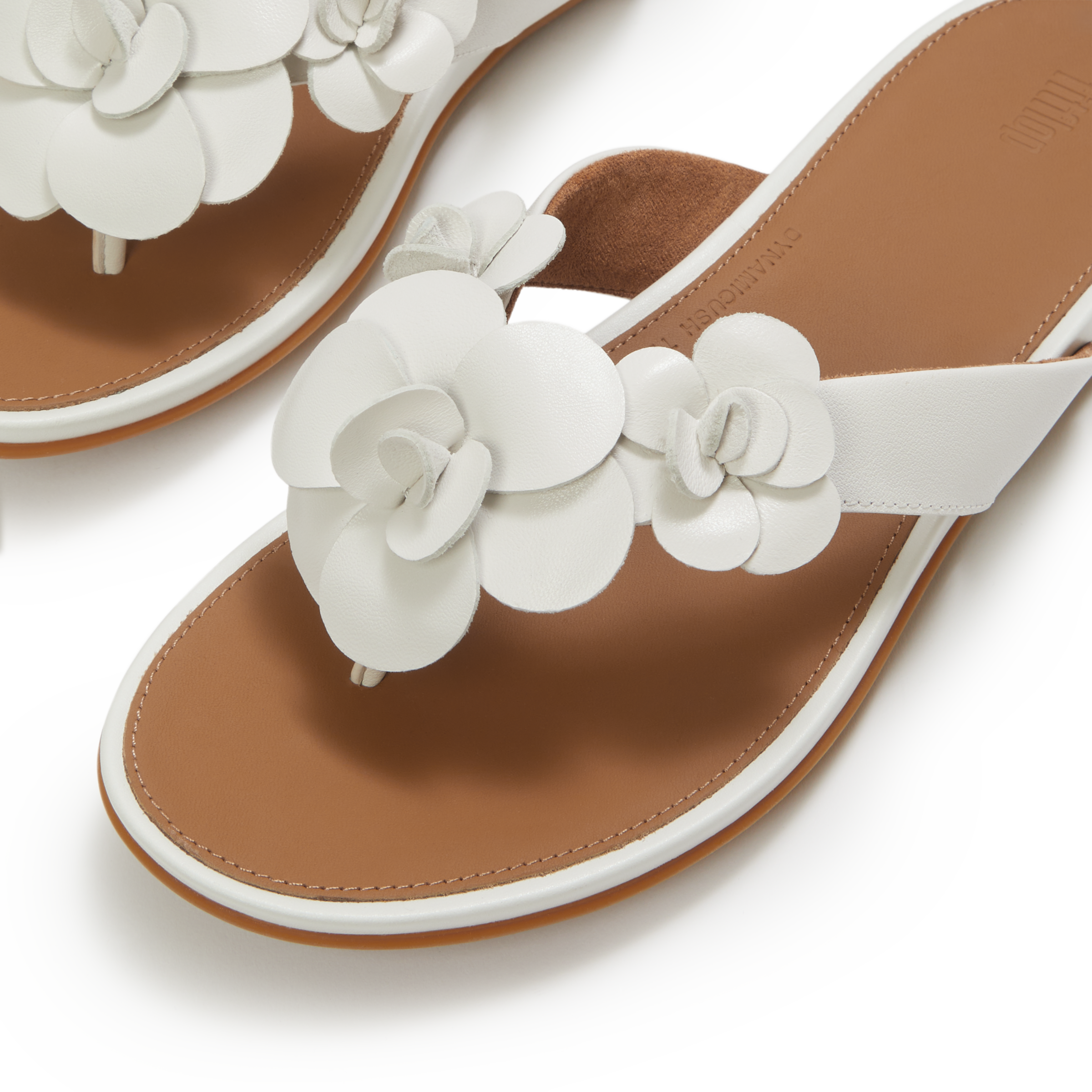 Fitflop Dianette »GRACIE FLOWER LEATHER FLIP-FLOPS«  Tongs séparateurs d'orteils, chaussure d'été avec fleur voyante