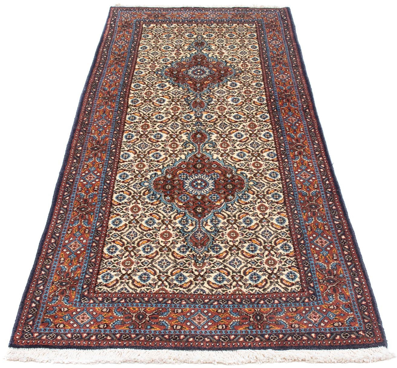 Image of morgenland Hochflor-Läufer »Moud Medaillon Beige 190 x 80 cm«, rechteckig, 1 mm Höhe, Handgeknüpft bei Ackermann Versand Schweiz