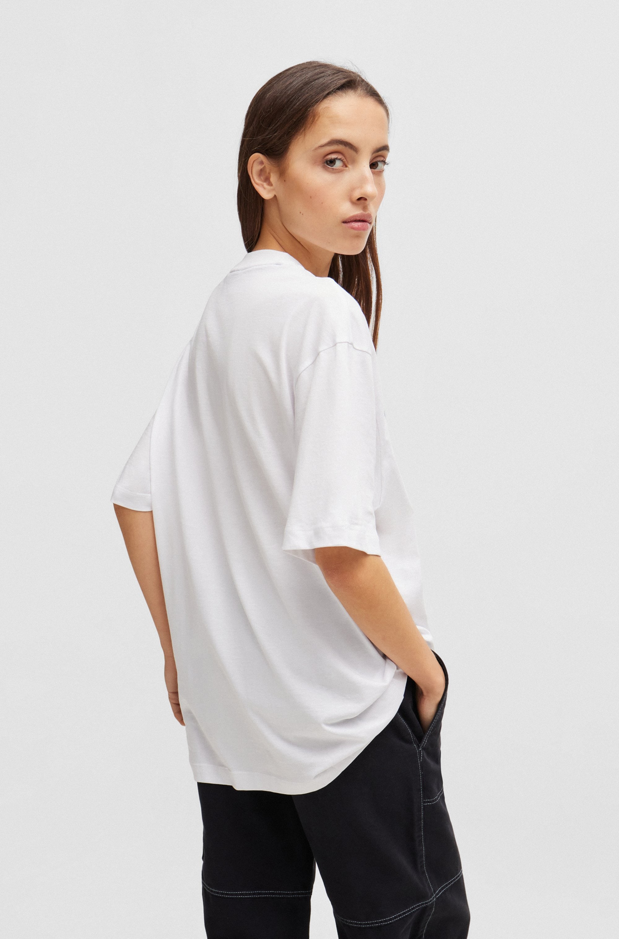 HUGO Blue T-Shirt »Nico« mit grossem Logo-Print, Unisex