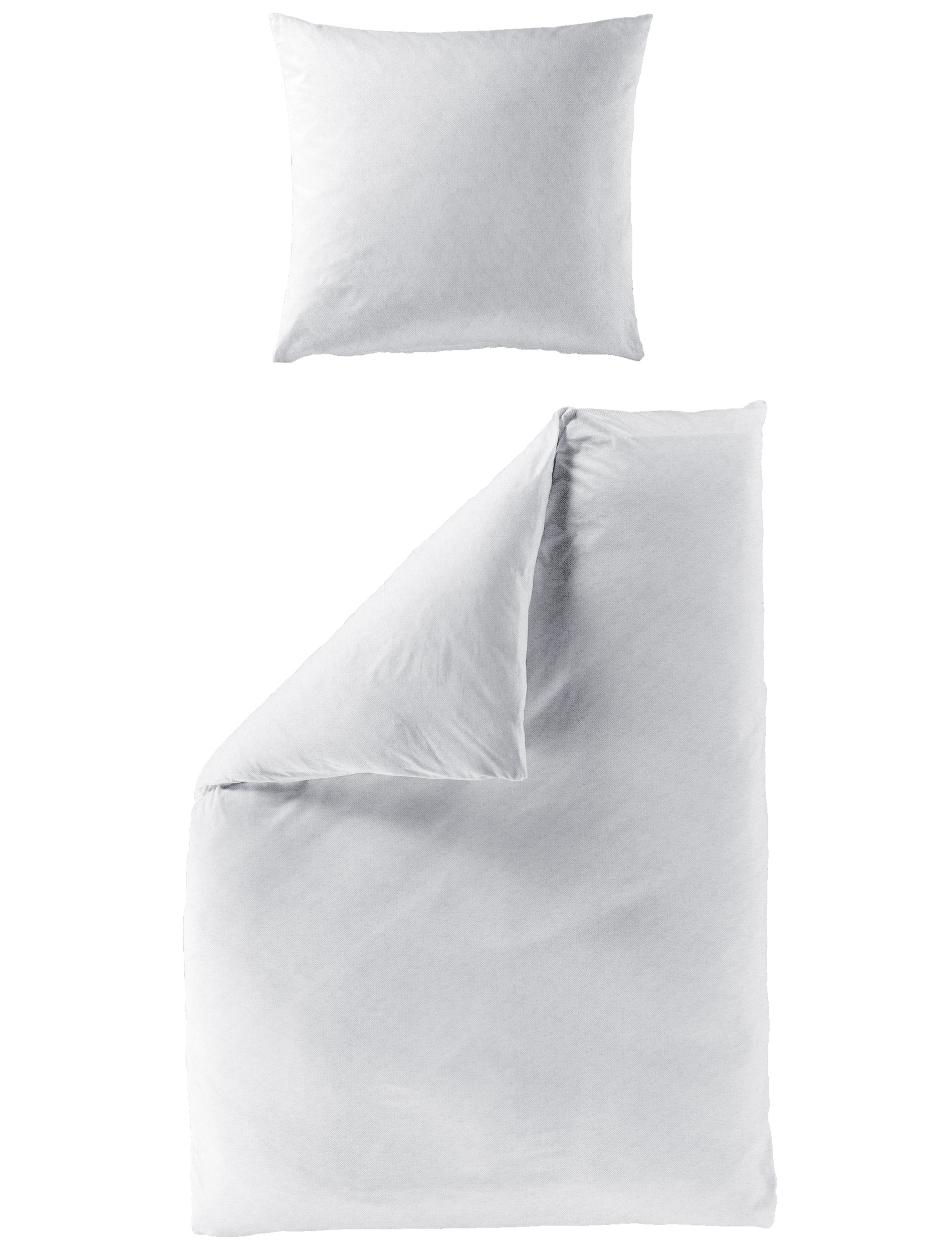 Image of BIERBAUM Bettwäsche "Senci in 135x200 oder 155x220 cm" 2 Stk. Uni Optik mit feinem Fischgrätmuster, pflegeleicht, 100% Baumwolle