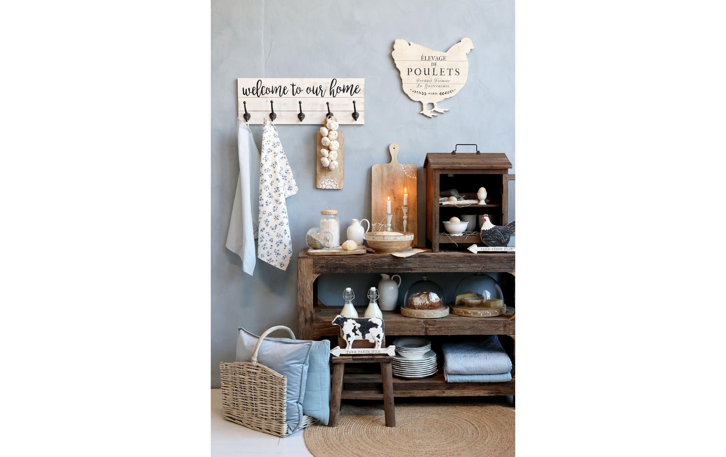   Wandhaken »Chic Antique welcome to our home« Kleiderhakenbrett