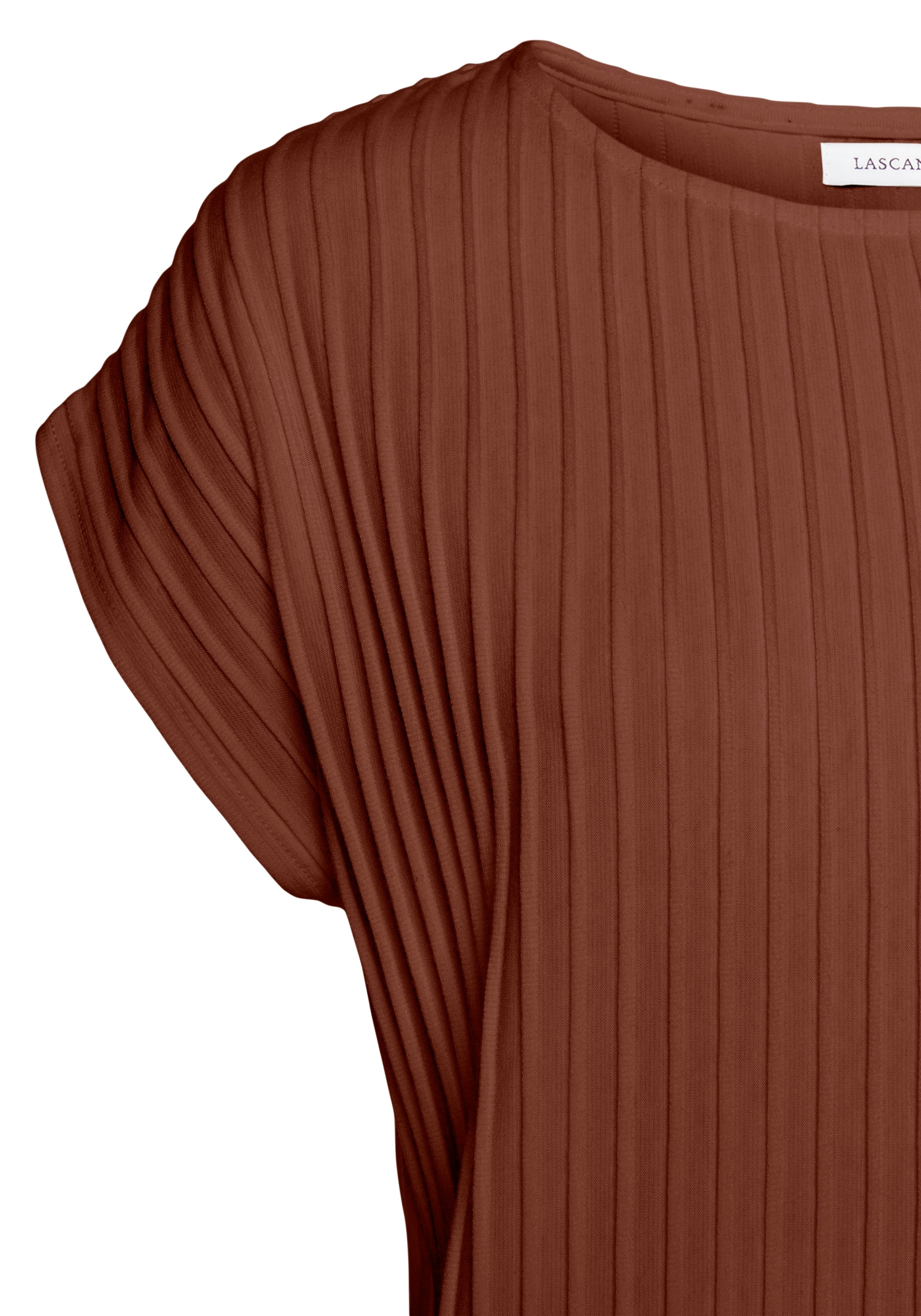 LASCANA Kurzarmshirt, mit Biesenstruktur, bügelfreies T-Shirt aus moderner Strukturware