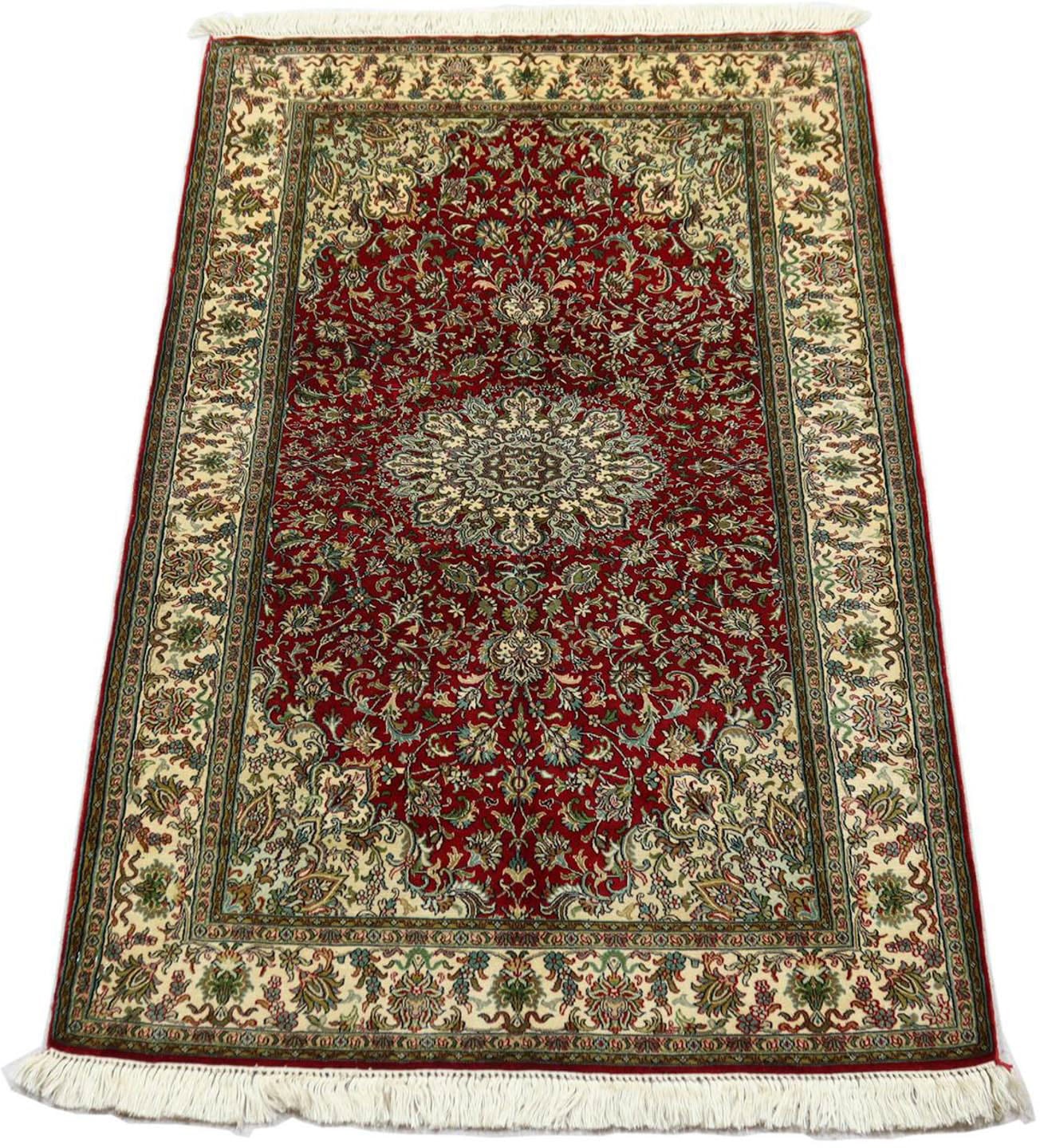 Image of morgenland Seidenteppich »Kaschmir Seide Medaillon Rosso scuro 149 x 90 cm«, rechteckig, 0,4 mm Höhe, Unikat mit Zertifikat bei Ackermann Versand Schweiz