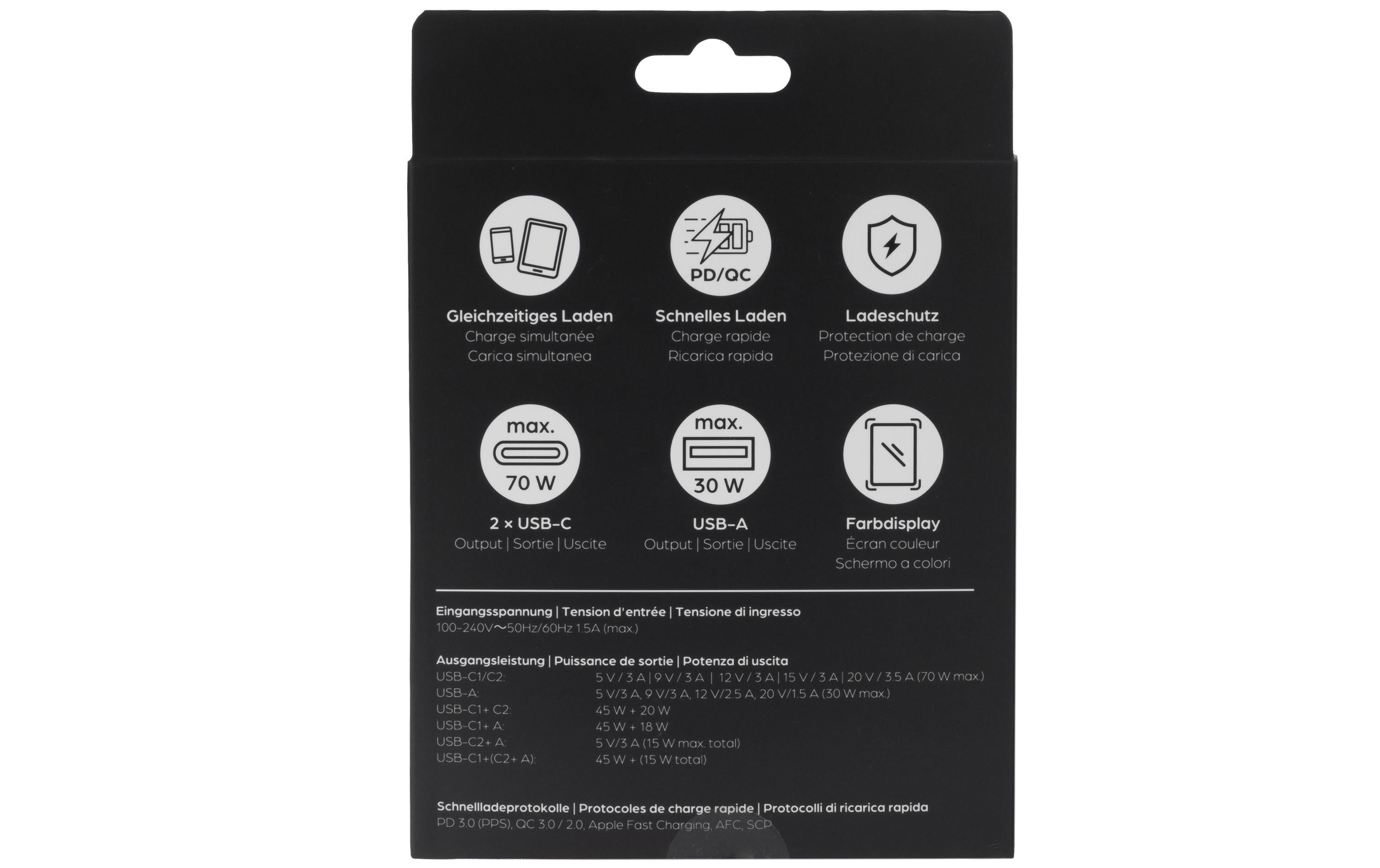 onit Chargeur USB »Travel 2C1A 70 W GaN« Chargeur de voyage avec adaptateurs interchangeables pour utilisation mondiale