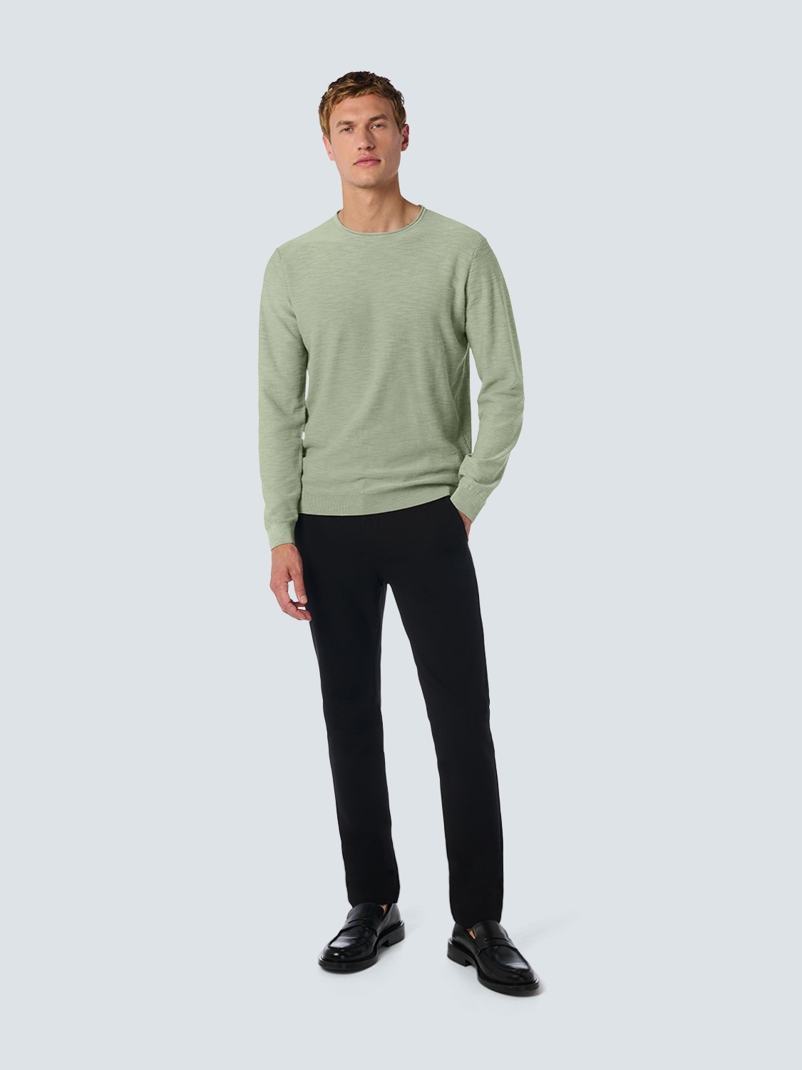 NO EXCESS Rundhalspullover , mit Melange Optik
