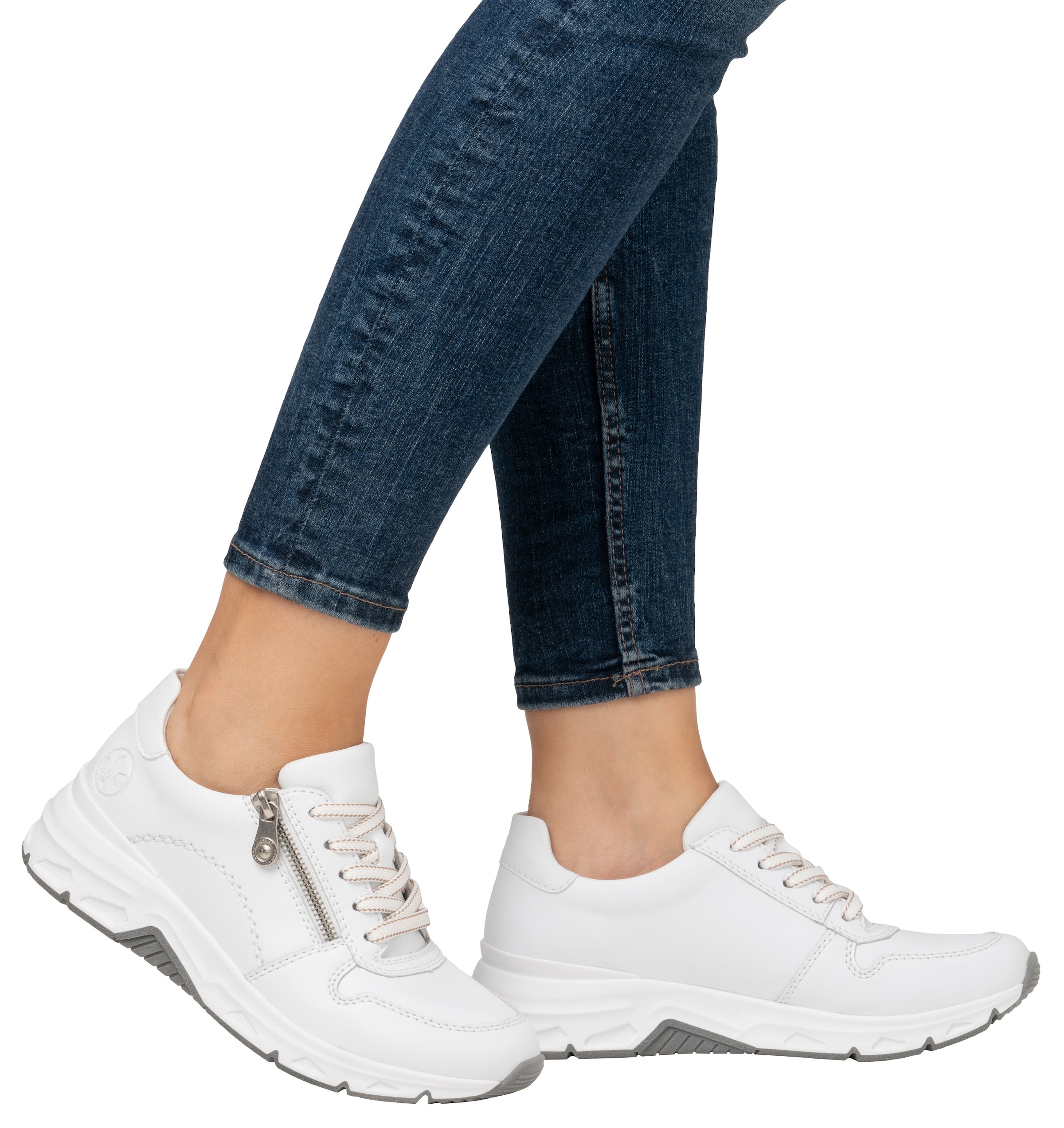 Rieker Sneaker, mit seitlichem Reissverschluss, Freizeitschuh, Halbschuh, Schnürschuh
