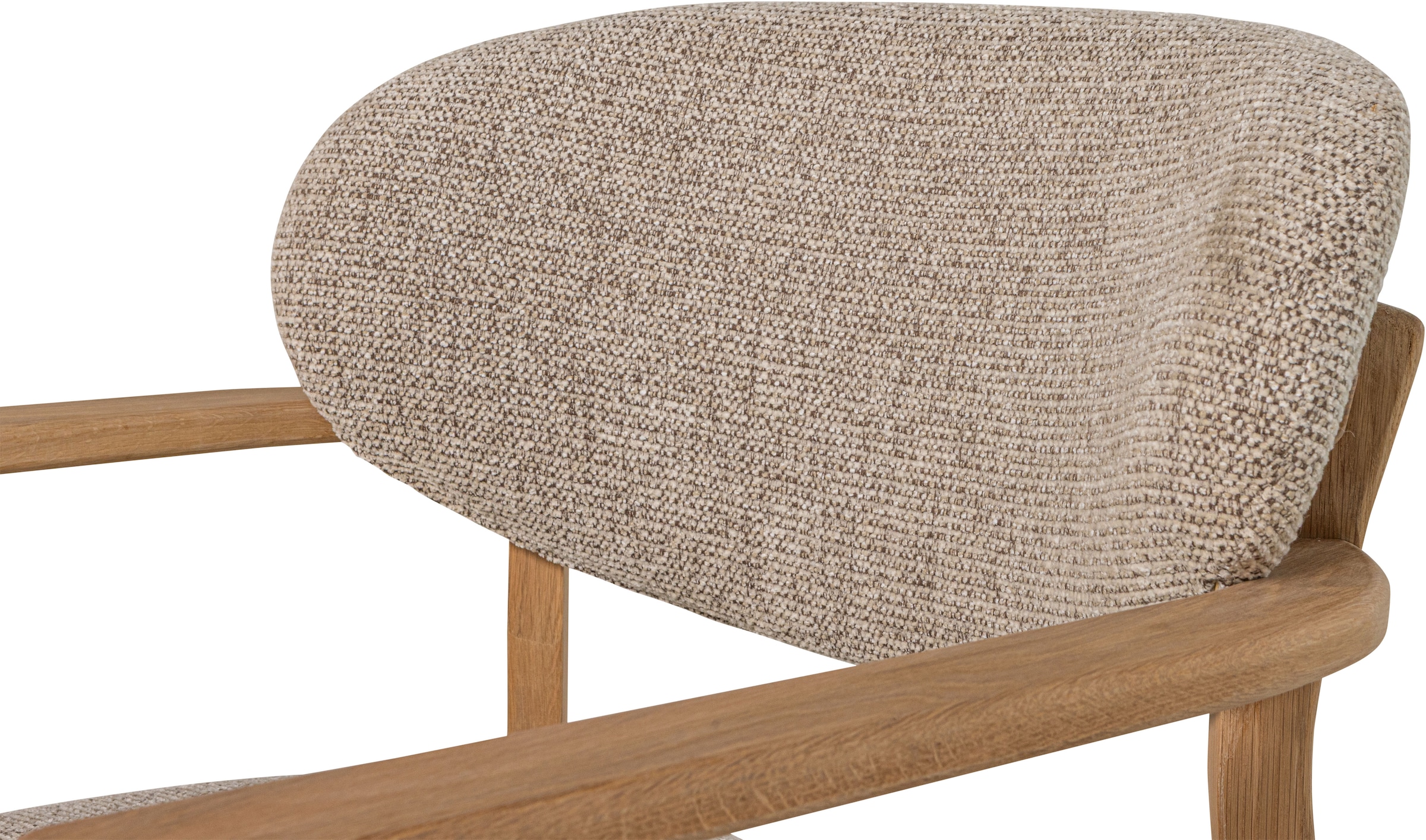WOOOD Loungesessel »Udar mit Eichenholzgestell und More-Melange-Bezug, B68 x T75 x H76 cm« Sehr hohe Verschleissfestigkeit, Armlehnen integriert, Tragkraft 120 kg