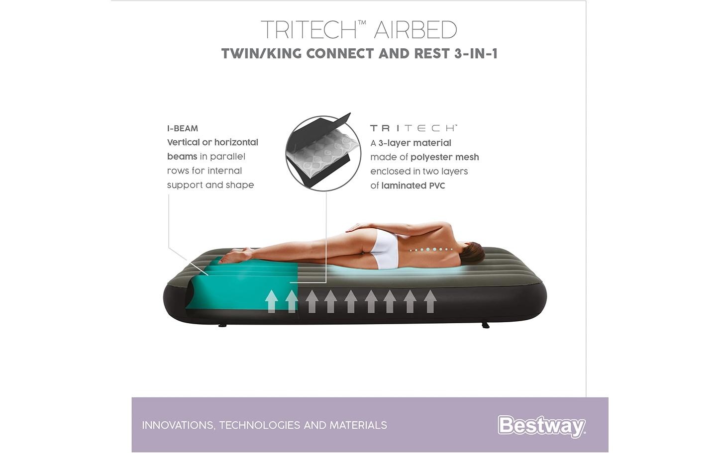 Bestway Luftbett »Twin/Queen, 3 in 1 188 x 99 cm«