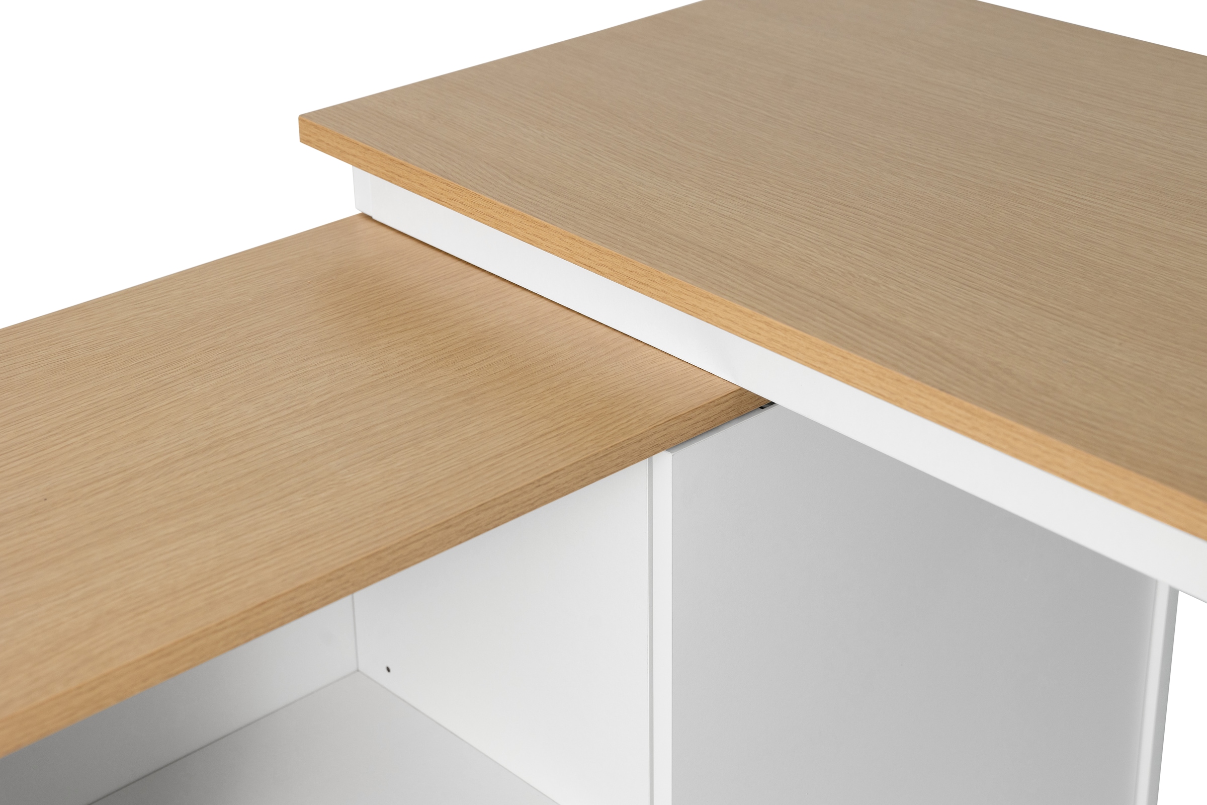 GOODproduct Eckschreibtisch »SILBA« viel Stauraum, mit Schiebetür, Breite: 100 cm, Landhausstil