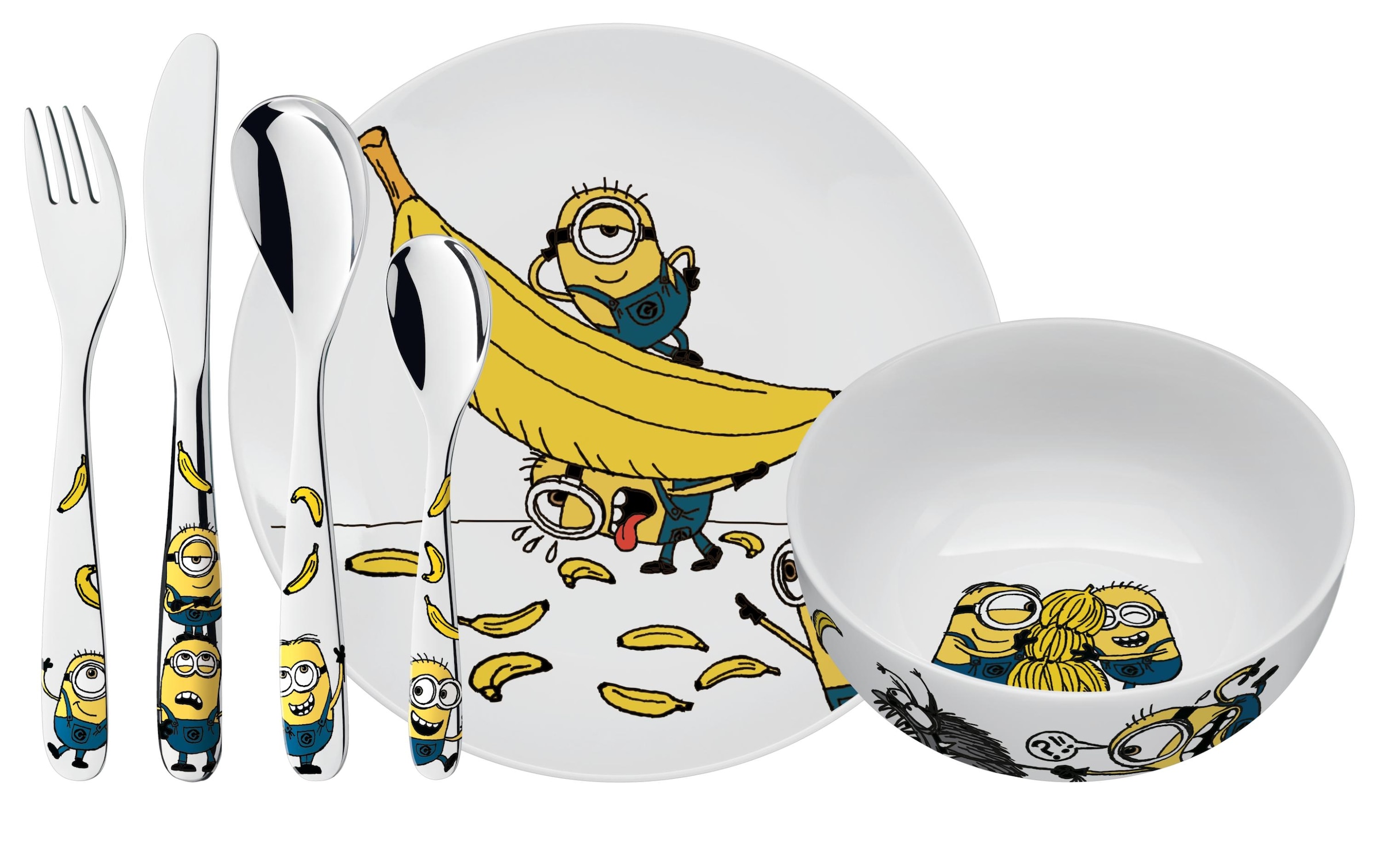 WMF Kinderbesteck »MINIONS 6-teilig«, (Set, 6 tlg.)