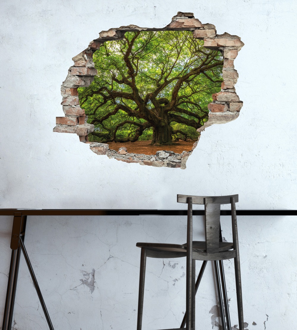 queence Wandtattoo »Baum«, (1 St.), Wandsticker, Wandbild, selbstklebend, 3D, Wanddurchbruch