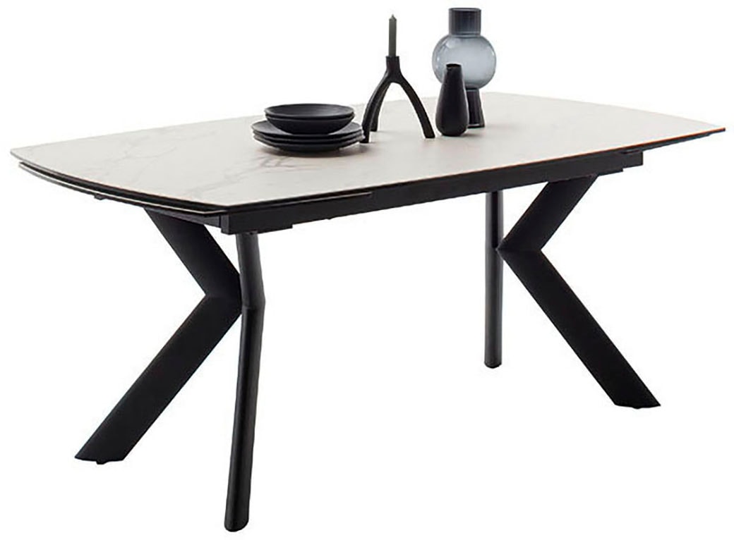 MCA furniture Esstisch »OSSANA Vierfusstisch 180-260 cm« Einzelstück,  Keramik,Metall,Stirnauszug,ausziehbar,Tischplatte 13 mm,8-10 Personen