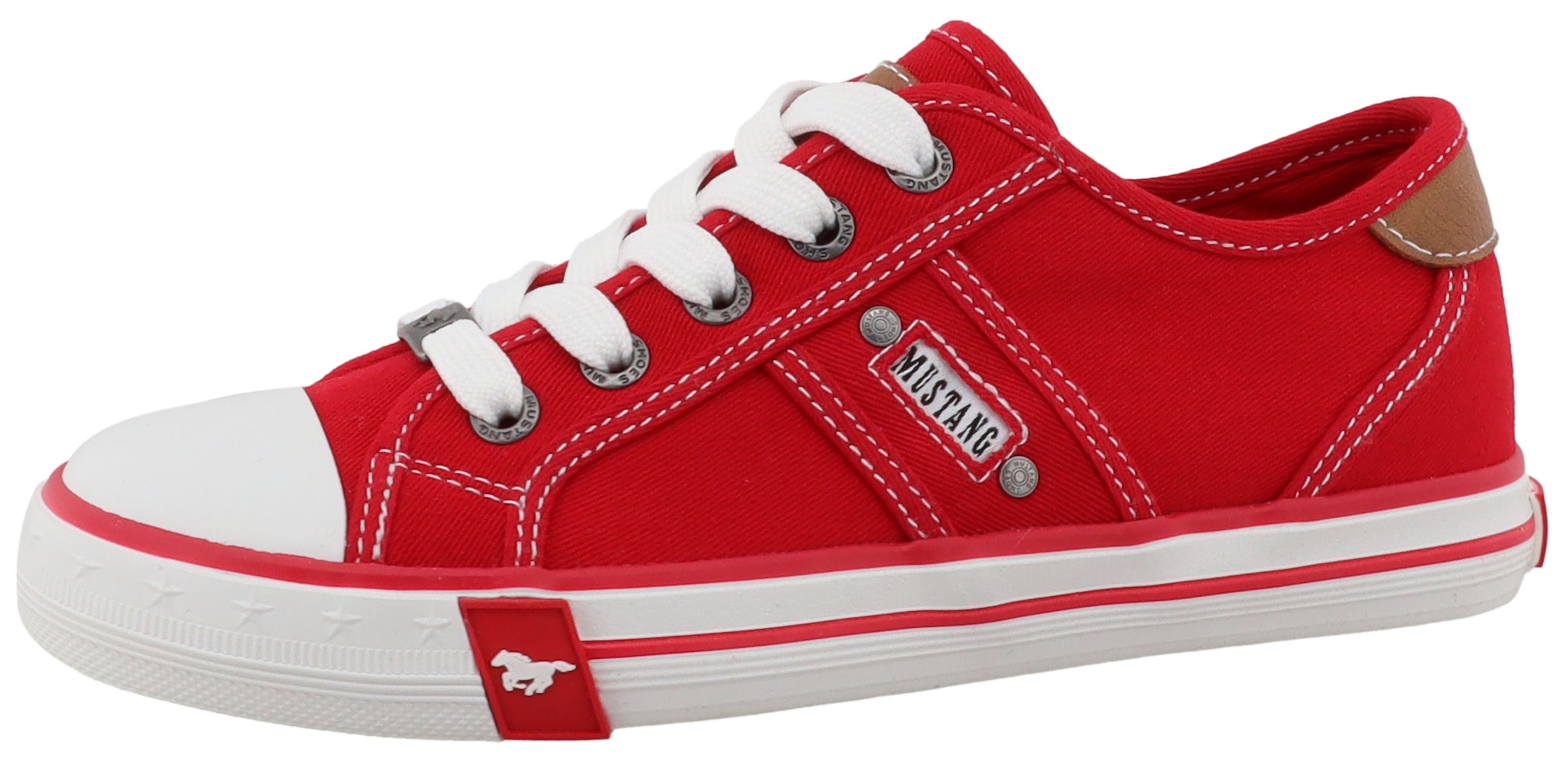 Image of Mustang Shoes Sneaker "Gaspare" Freizeitschuh, Halbschuh, Schnürschuh mit auffälliger Kontrastnaht