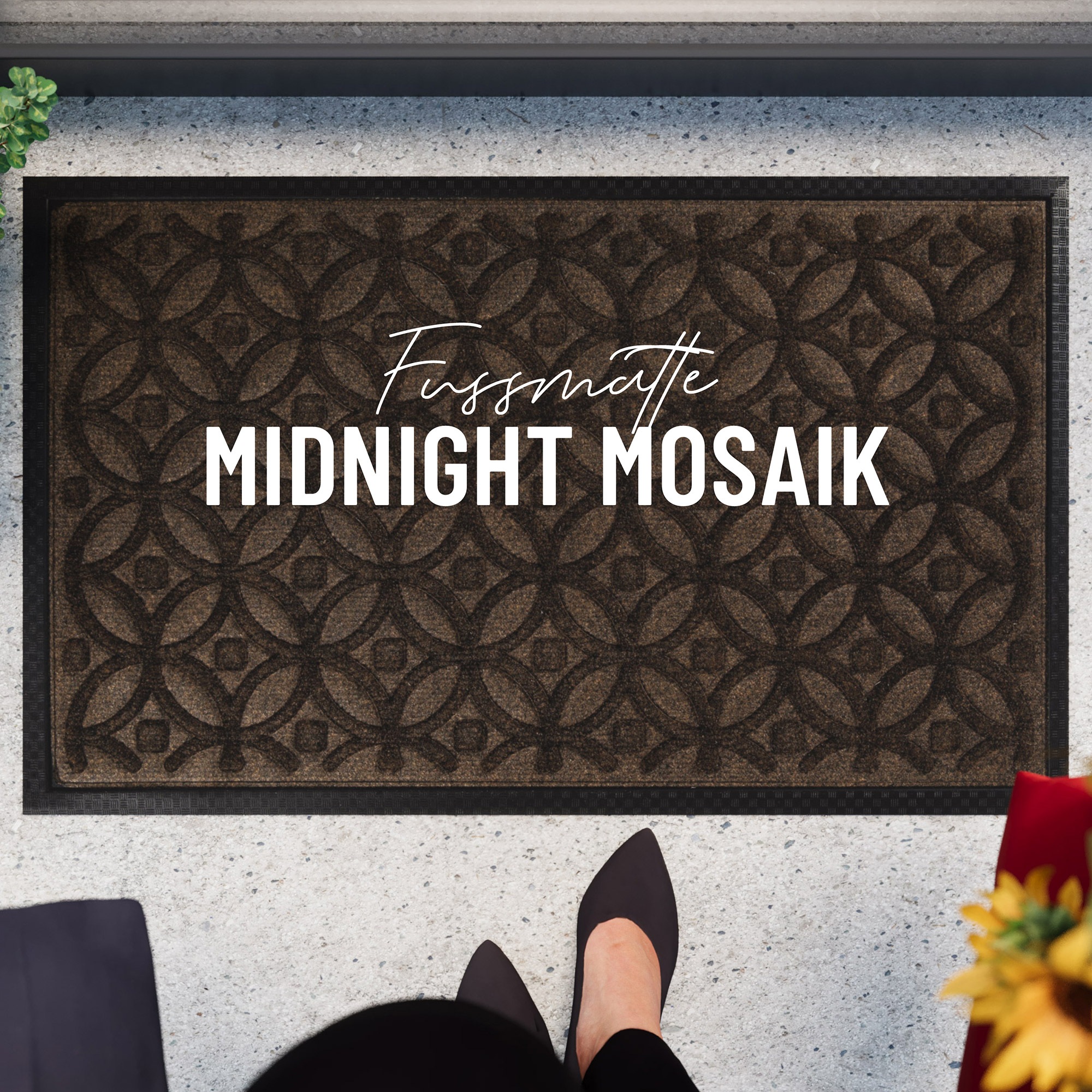 Wecon home Fussmatte »Midnight Mosaic«, rechteckig, 4 mm Höhe, pflegeleicht, rutschfest, Ornamente, Innen & Aussen, Schmutzfangmatte