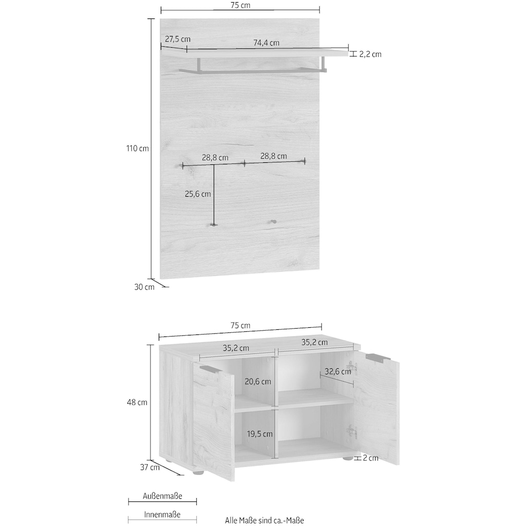 GERMANIA Garderoben-Set »GW-Fremont«, (Set, 2 St.)