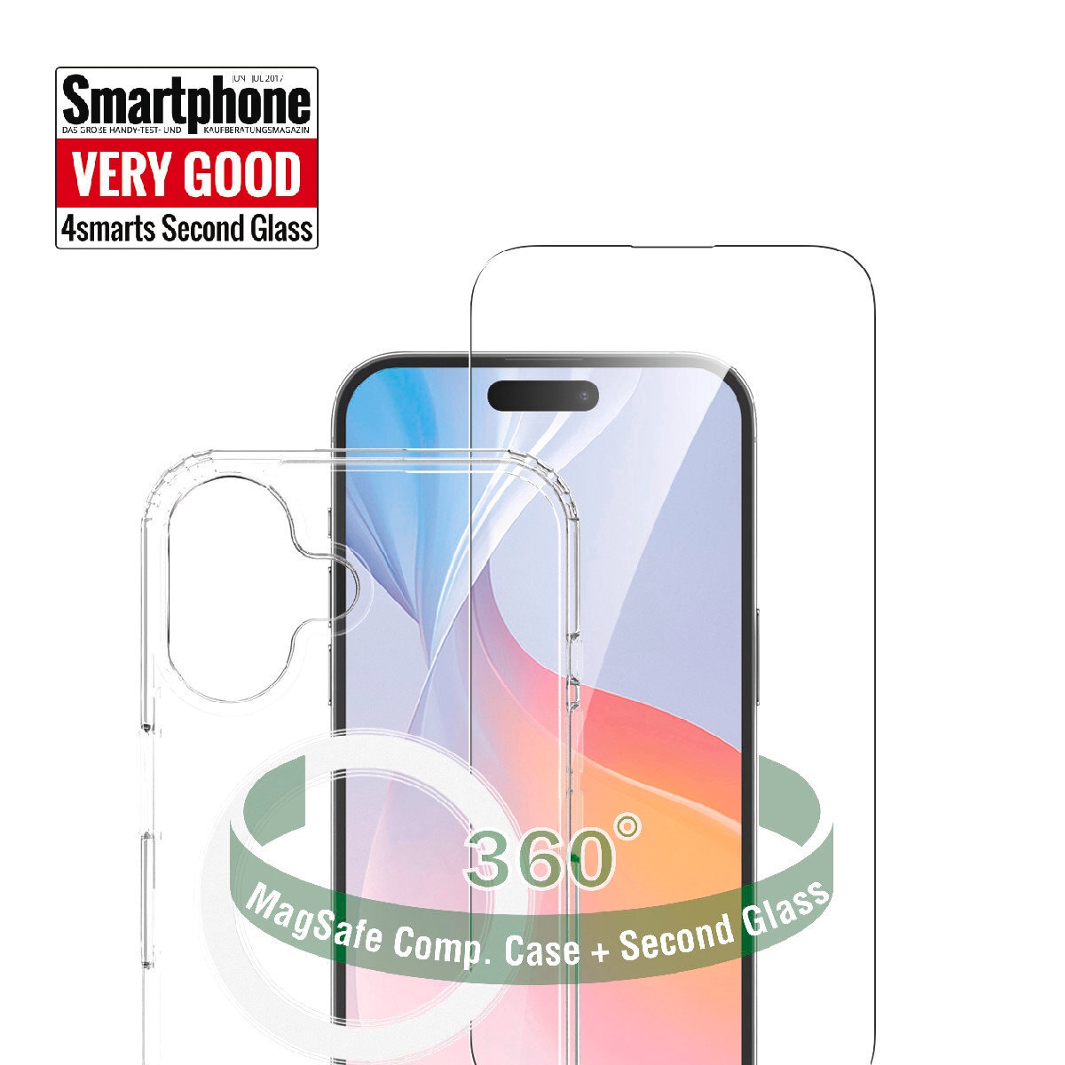 4smarts Handyhülle »360° Premium Protection Set für Apple iPhone 16 Plus«, Backcover, Schutzhülle, Handyschutzhülle, Case, Schutzcase, stossfest