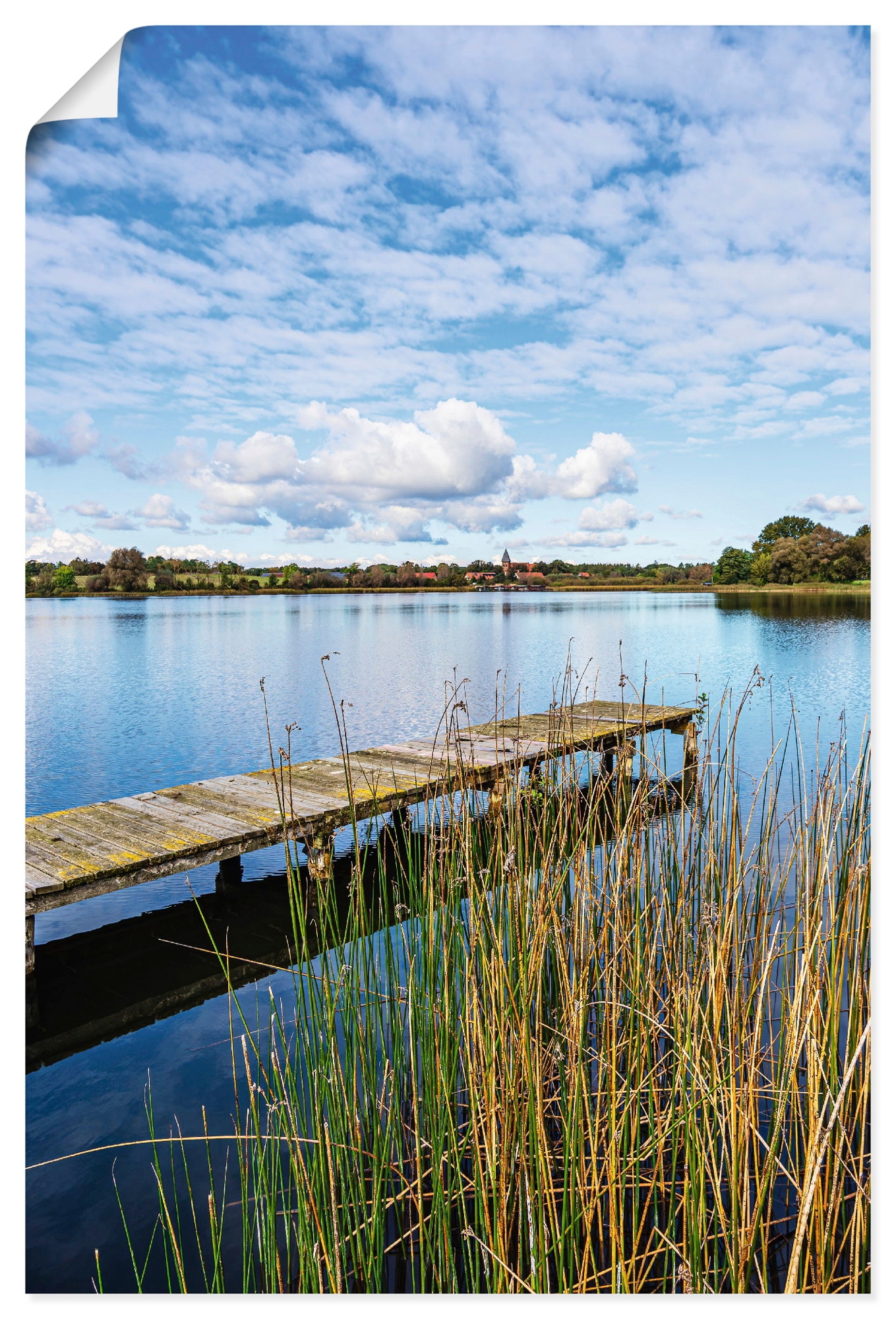 Image of Artland Wandbild "Steg am Krakower See im Dorf Serrahn" Gewässer 1 Stk. tlg. als Alubild, Leinwandbild, Poster, Wandaufkleber in verschied. Grössen