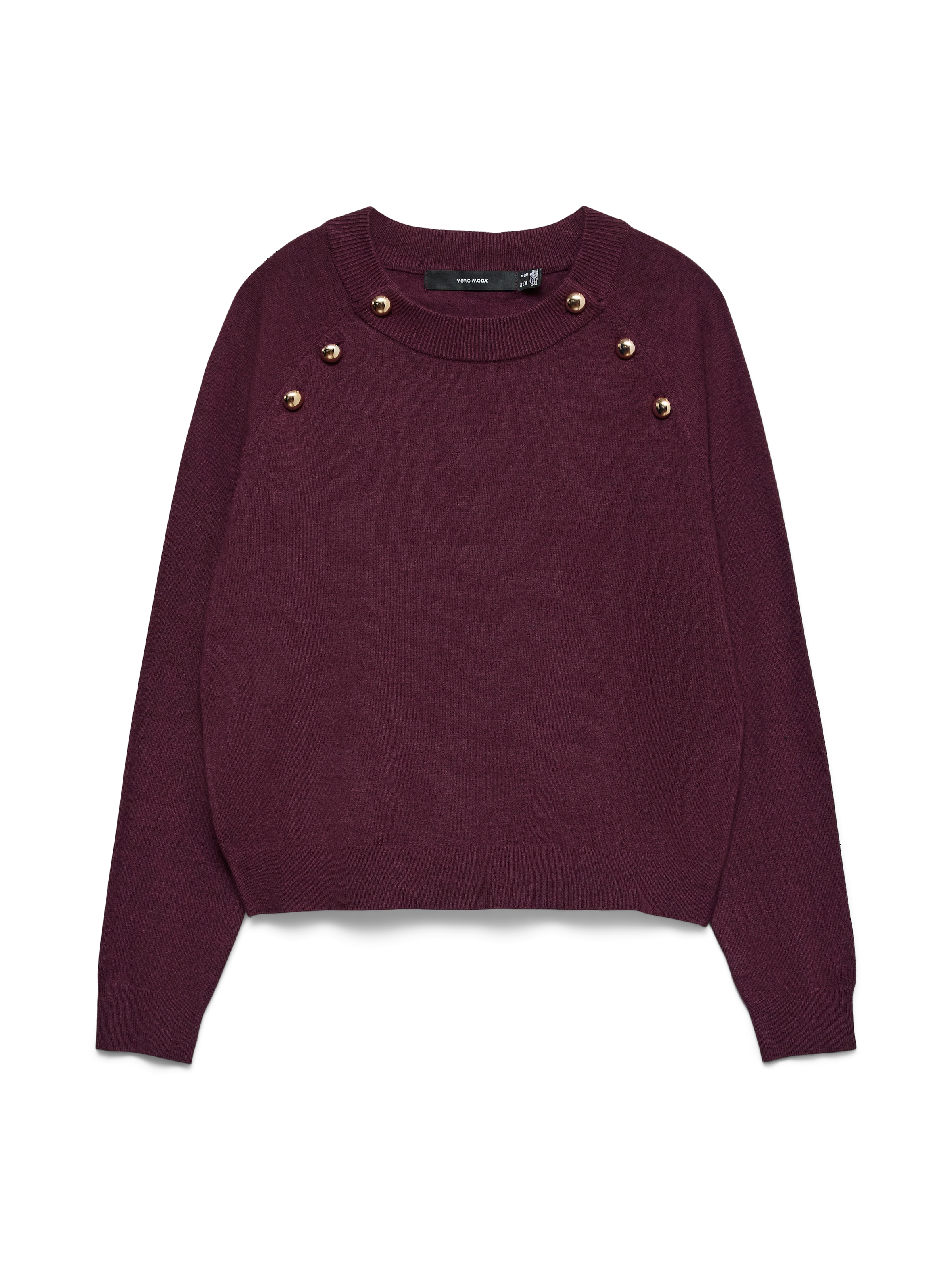 Vero Moda Pull en tricot »VMHAPPY LS O-NECK BUTTON PULLOVER BOO«
