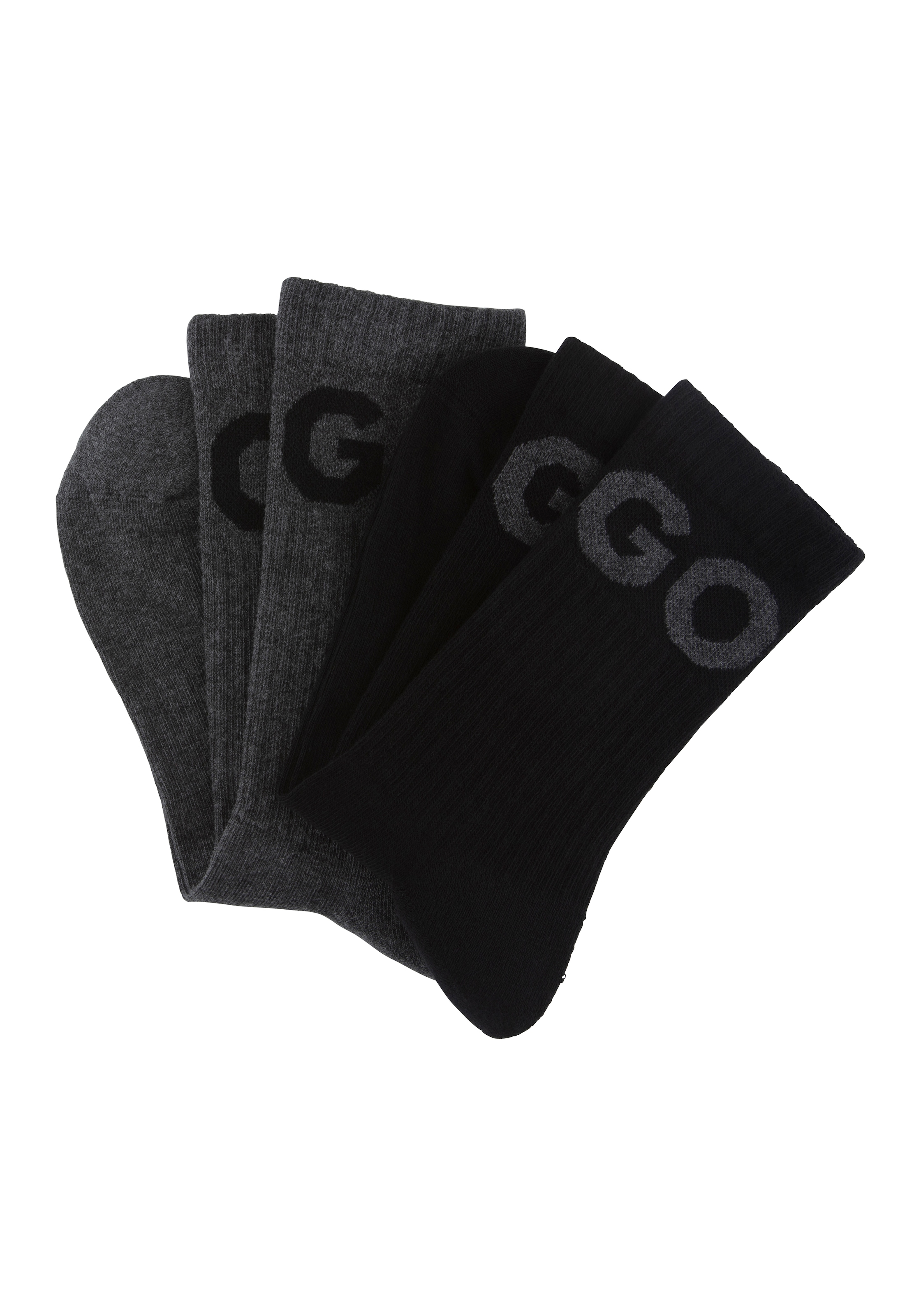 Socken »2P QS RIB ICONCOL CC«, (Packung, 2 Paar, 2er Pack), mit eingestricktem HUGO Logo
