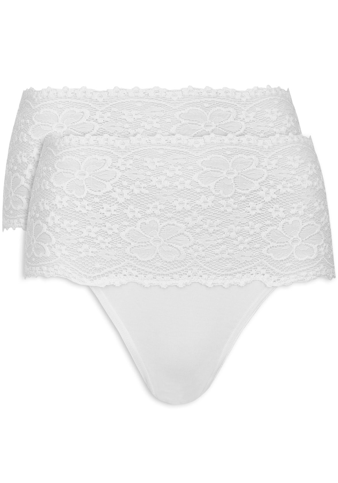 Image of Nina Von C. Taillenslip ""Millefleurs"" 2er Pack, eng, elastisch, bequem, feminin, breiter Bund mit Spitze, Viskosemix