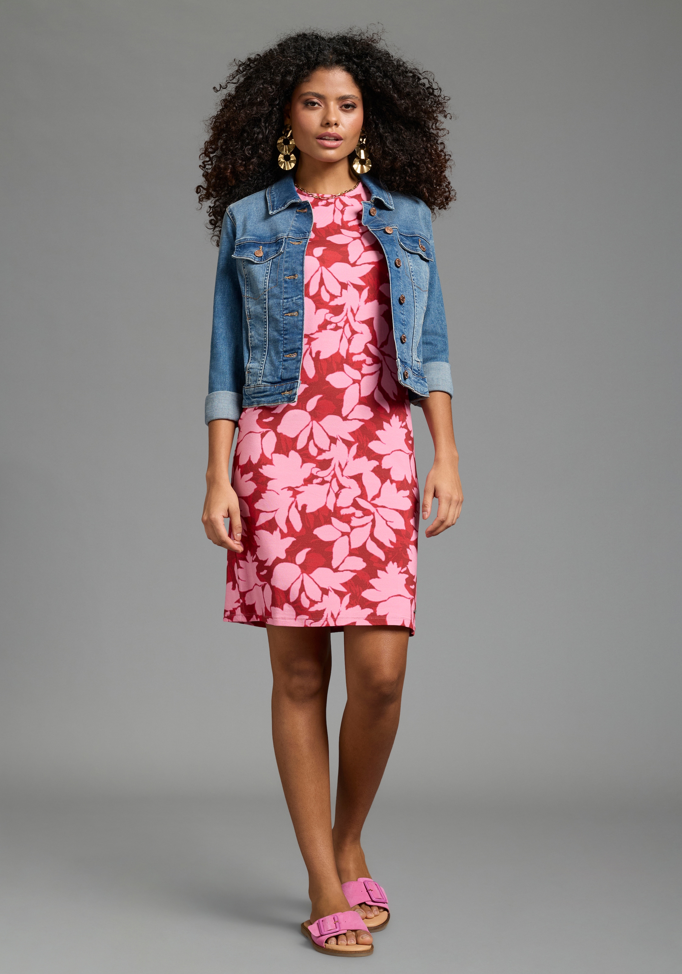 Laura Scott Sommerkleid mit geblümtem Design, aus Viskose und Elasthan, ärmellos