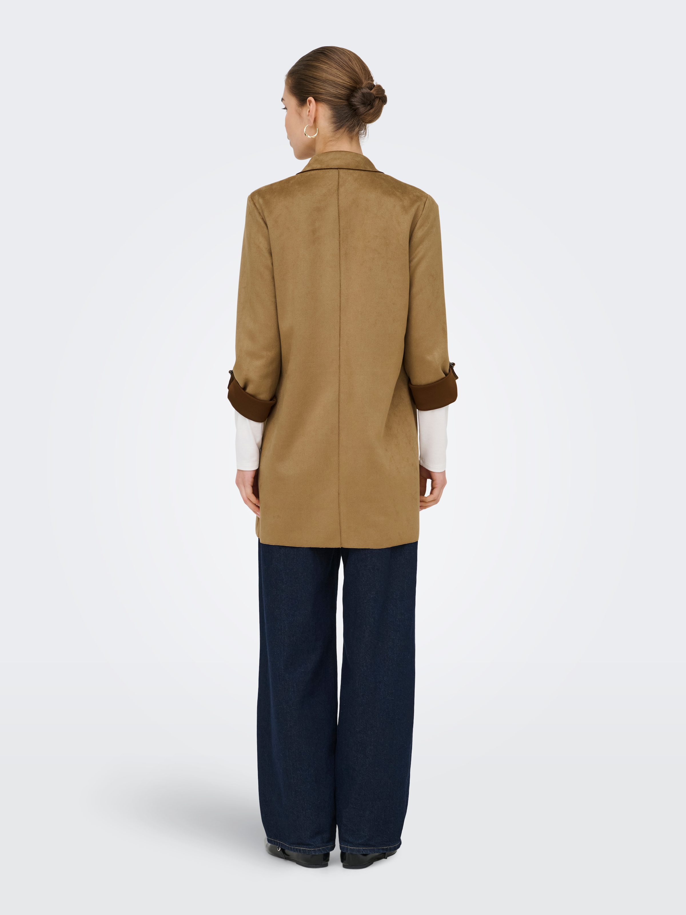 ONLY Langjacke »ONLJOLINE FAUX SUEDE COAT LIFE CC OTW« mit Reverskragen, weiches Wildlederimitat