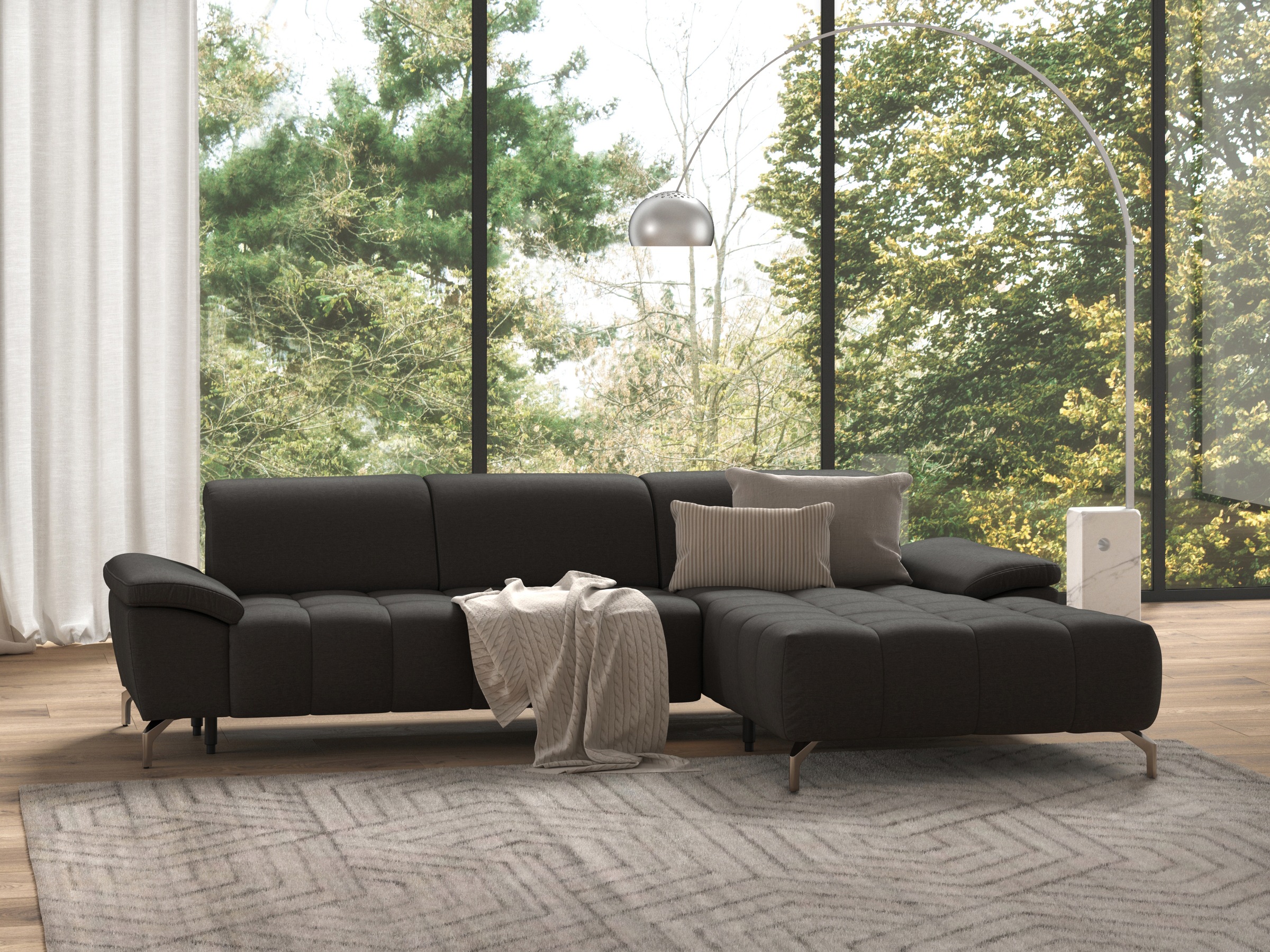 sit&more Ecksofa »Cool L-Form« wahlweise mit Kopfteilverstellung und Vorziehsitz, motorisch